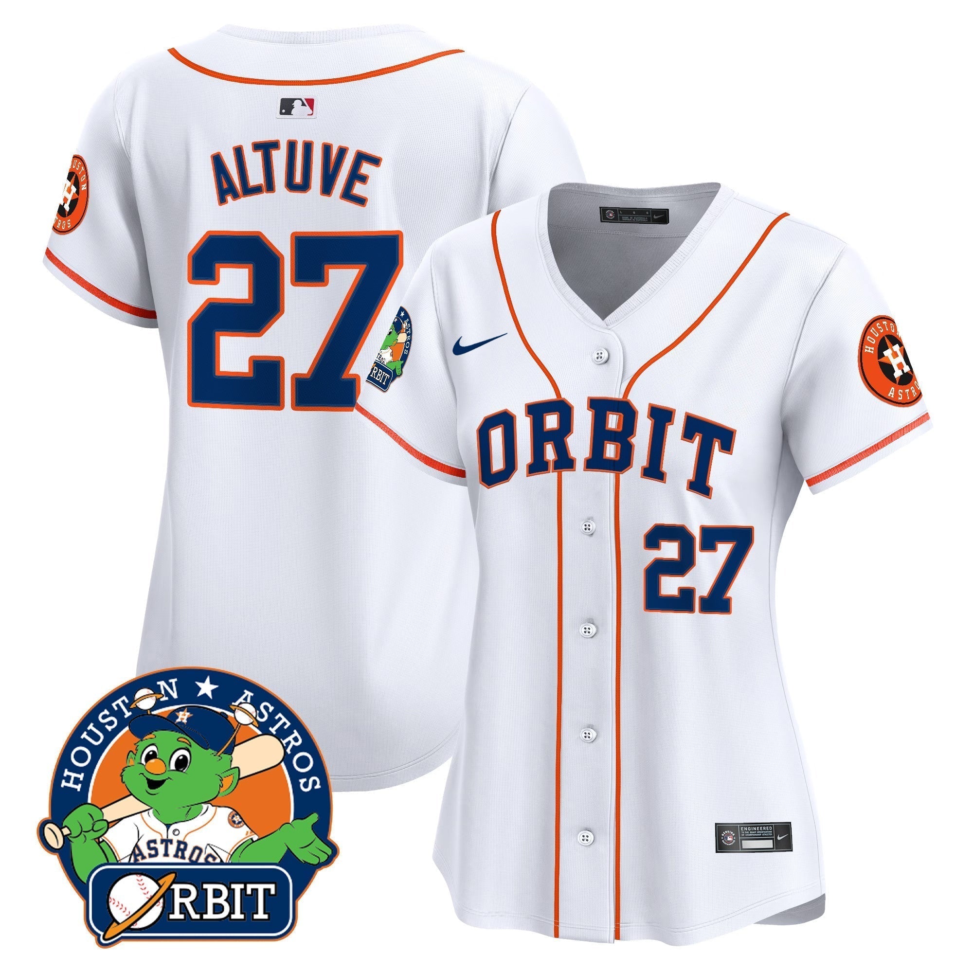 Women's Astros Orbit Patch Vapor Premier Limited Jersey - Stitched