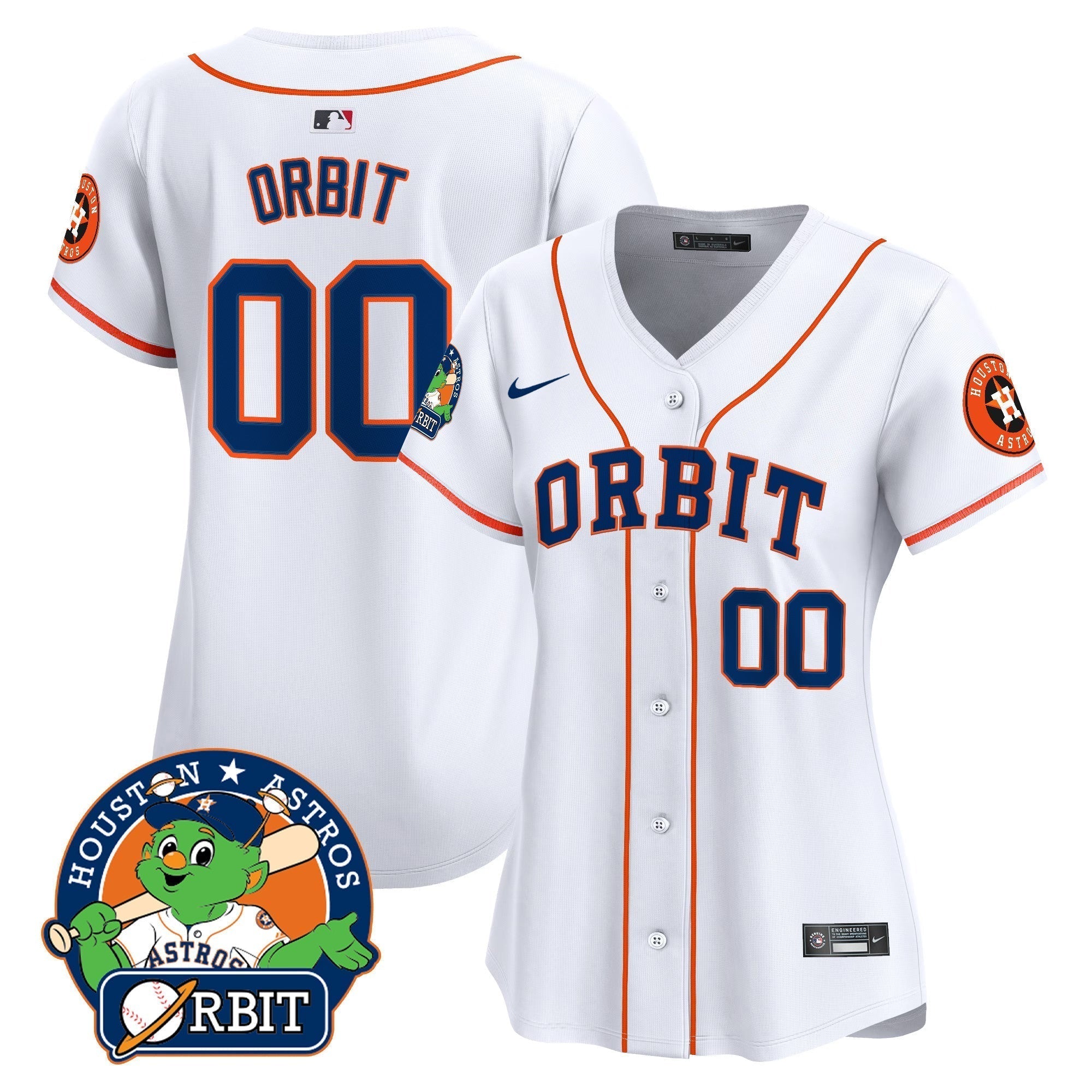 Women's Astros Orbit Patch Vapor Premier Limited Jersey - Stitched