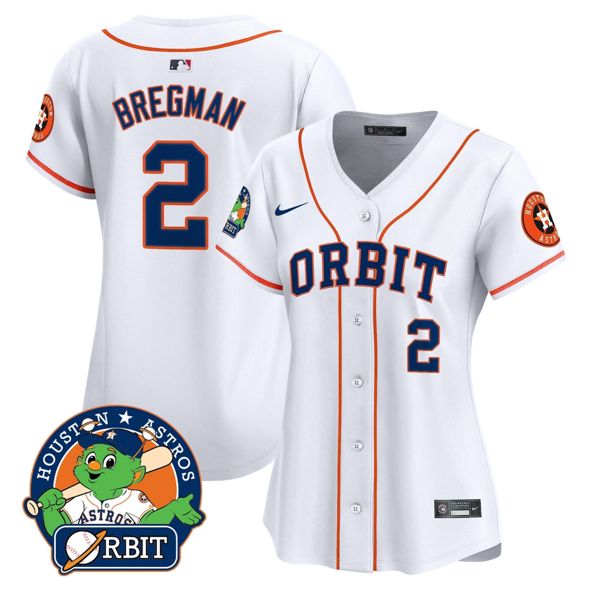 Women's Astros Orbit Patch Vapor Premier Limited Jersey - Stitched