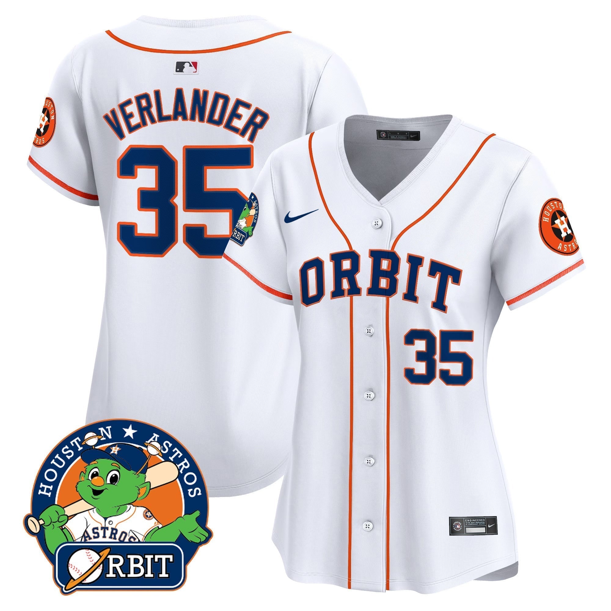 Women's Astros Orbit Patch Vapor Premier Limited Jersey - Stitched