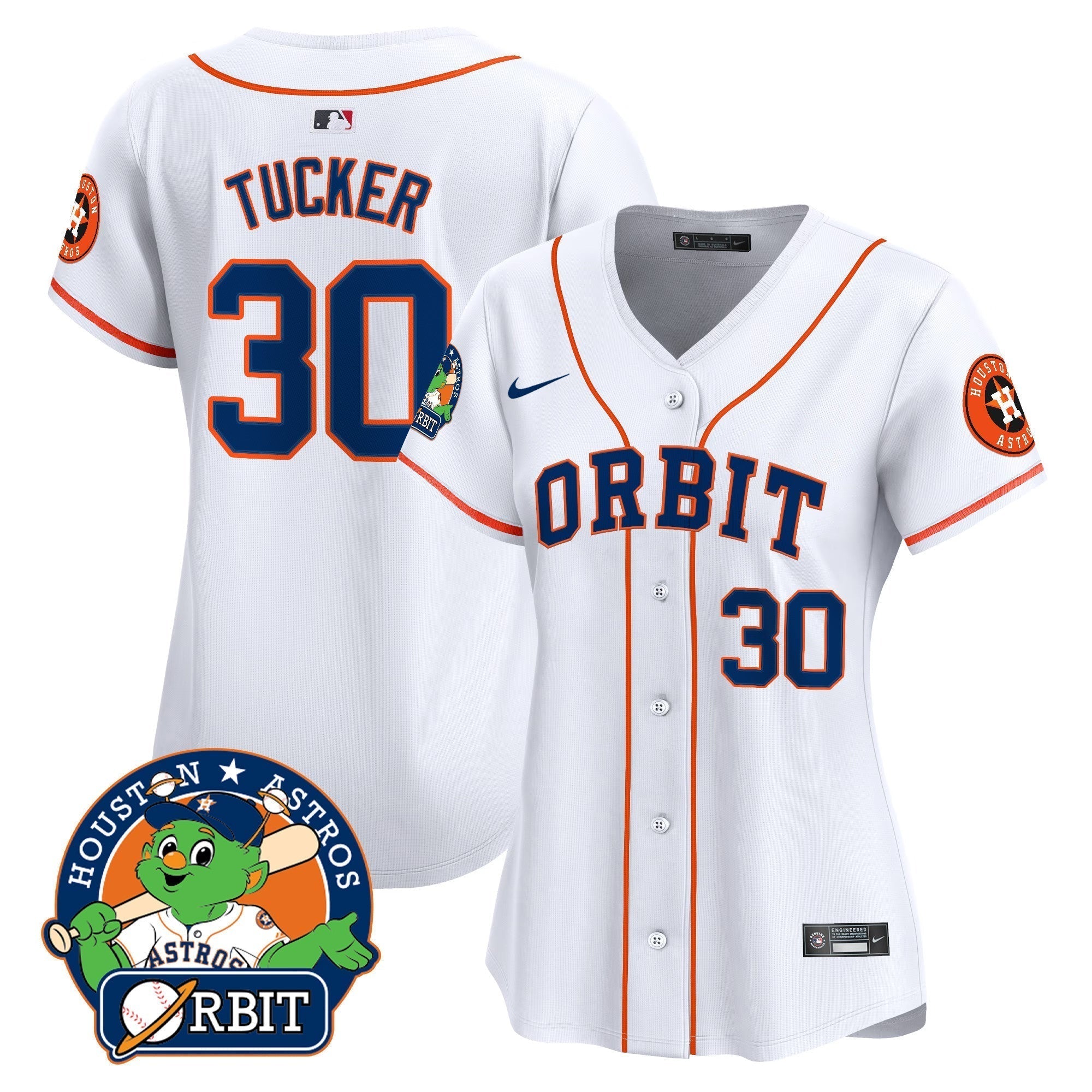Women's Astros Orbit Patch Vapor Premier Limited Jersey - Stitched