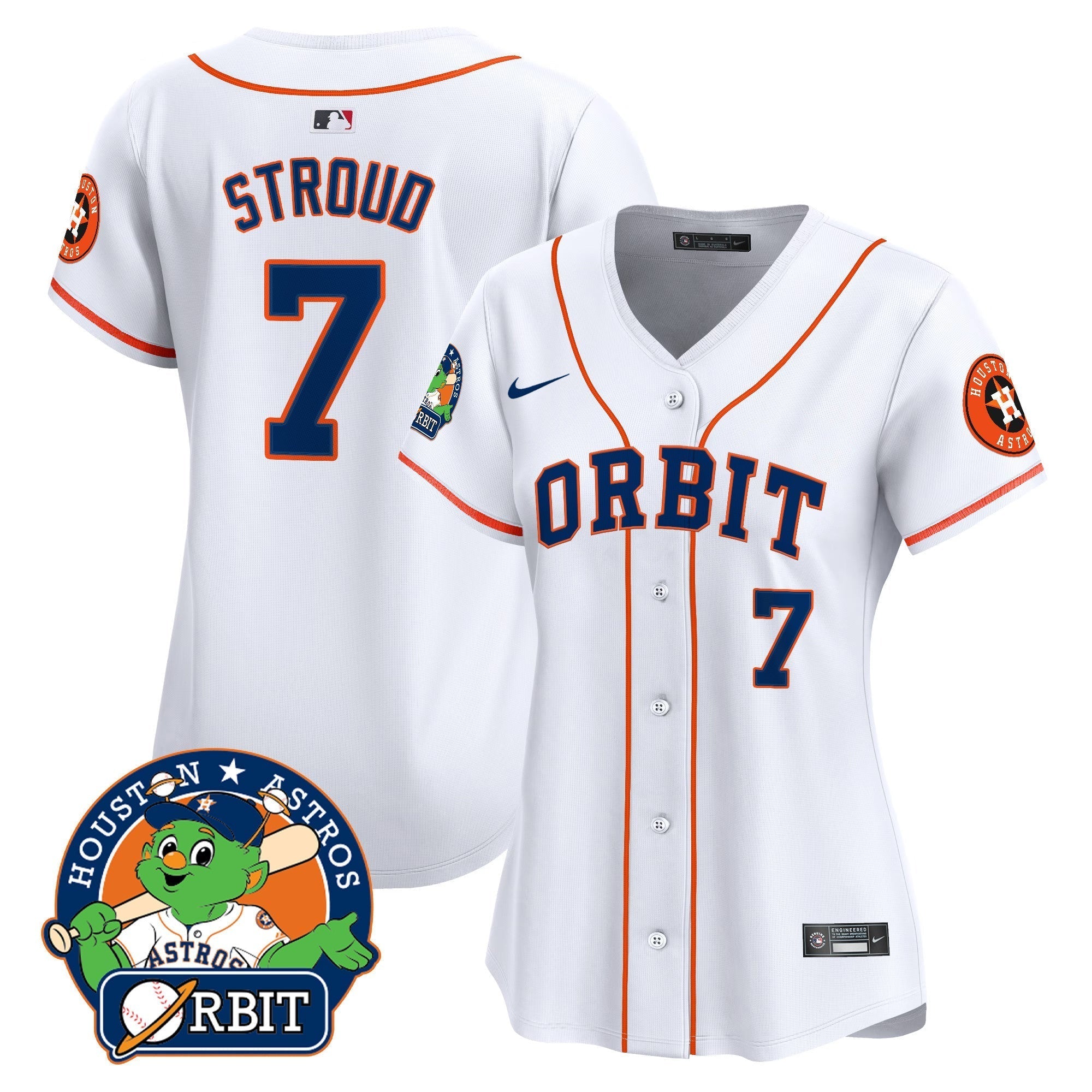 Women's Astros Orbit Patch Vapor Premier Limited Jersey - Stitched