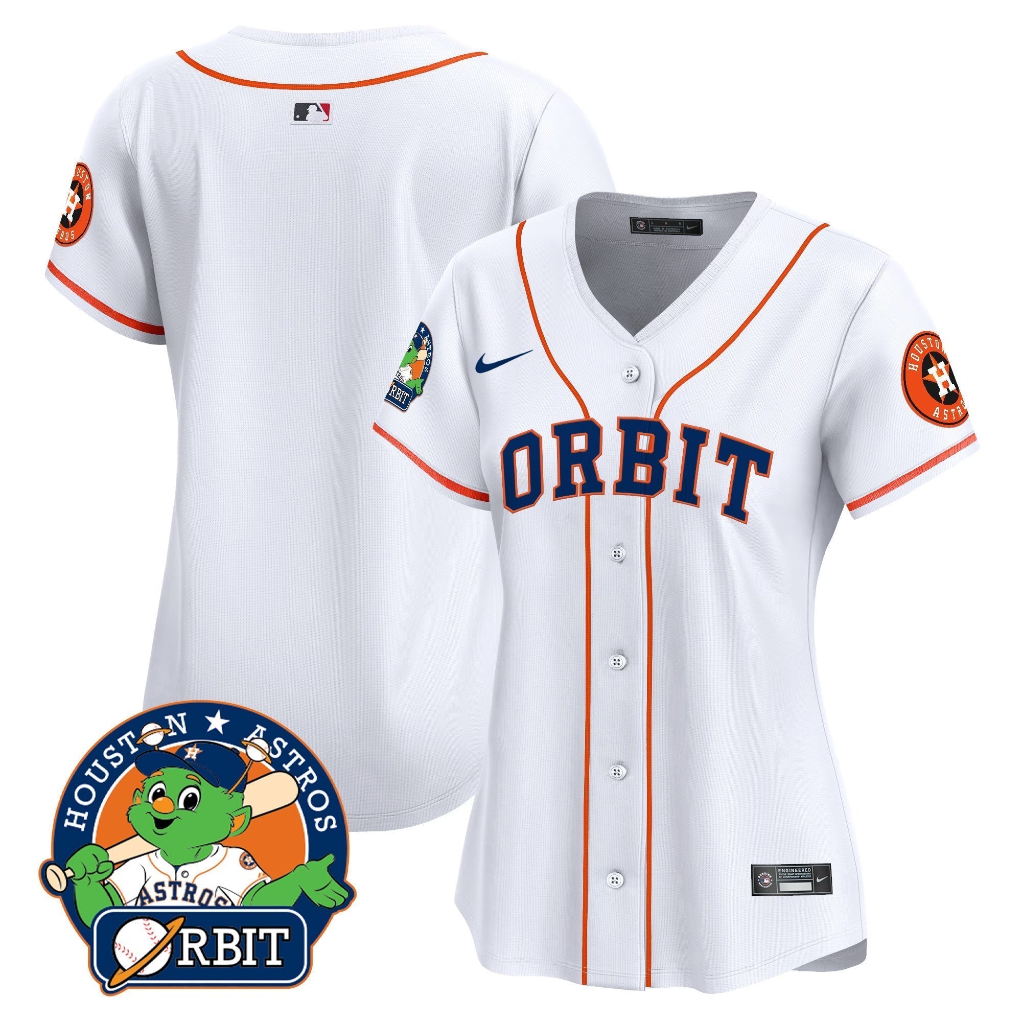 Women's Astros Orbit Patch Vapor Premier Limited Jersey - Stitched