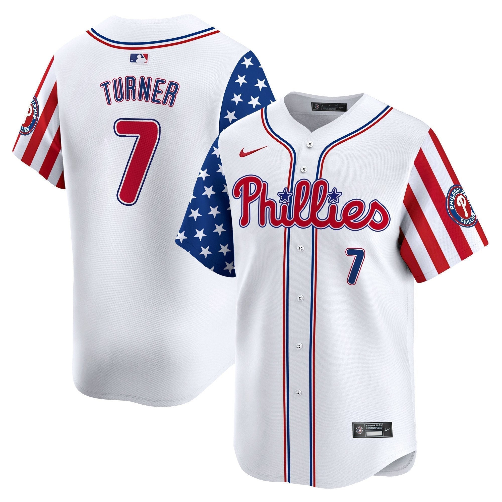 Phillies 2025 Independence Day Vapor Premier Limited Jersey - Stitched