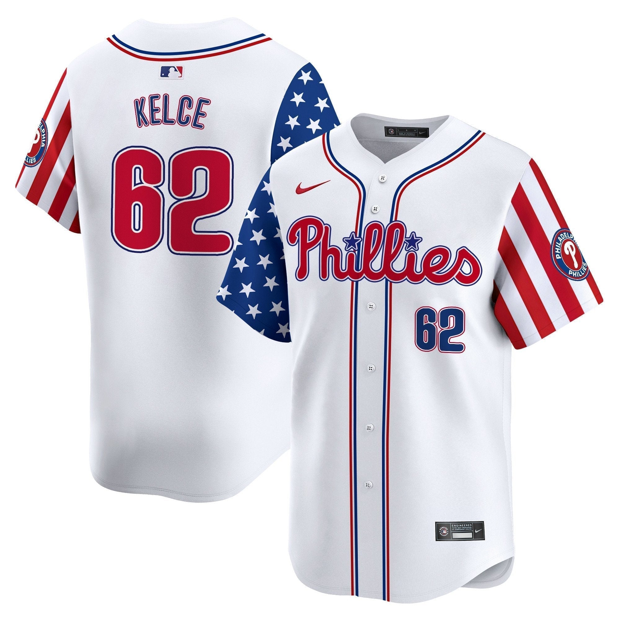 Phillies 2025 Independence Day Vapor Premier Limited Jersey - Stitched