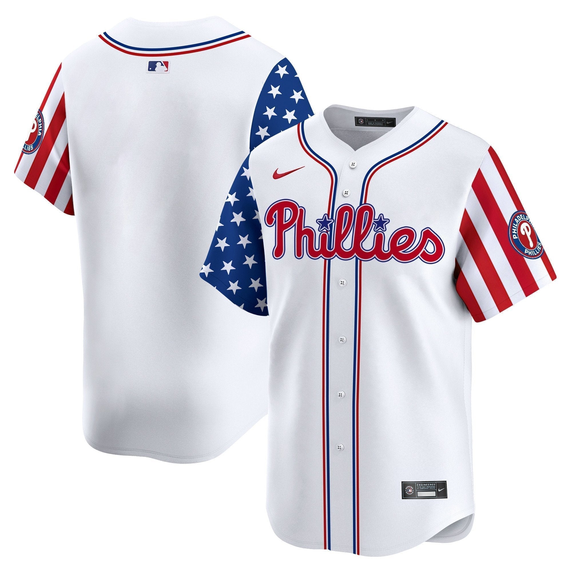 Phillies 2025 Independence Day Vapor Premier Limited Jersey - Stitched