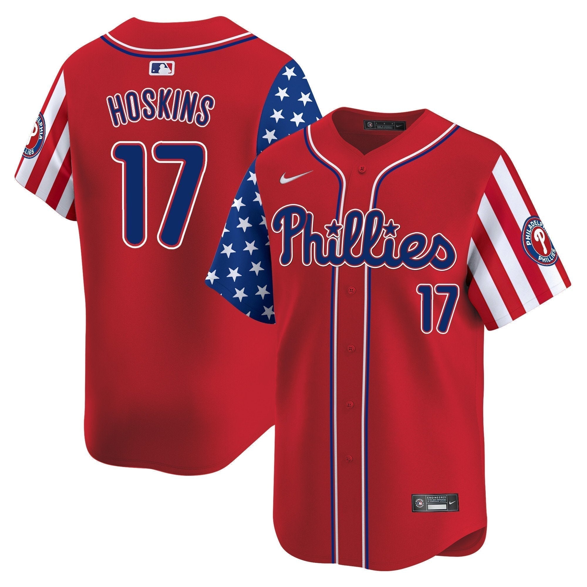 Phillies 2025 Independence Day Vapor Premier Limited Jersey - Stitched