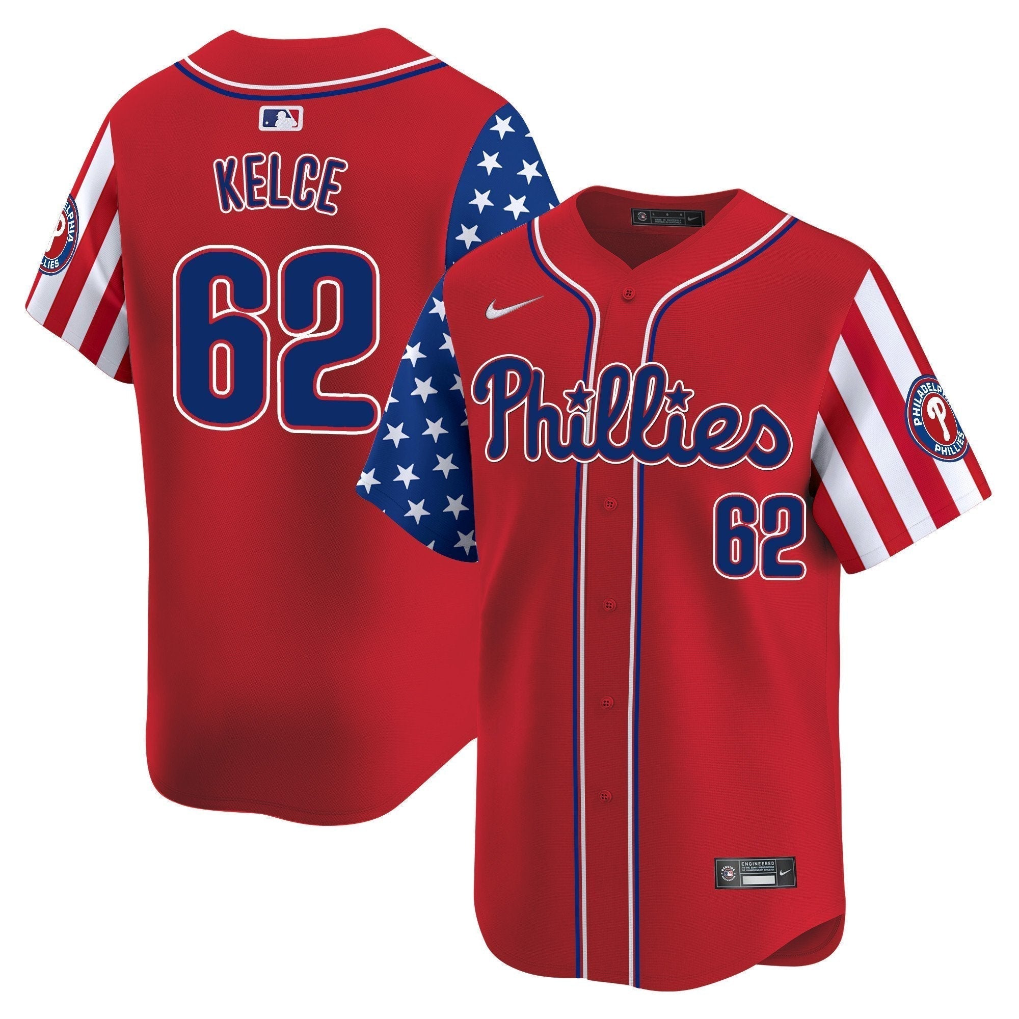Phillies 2025 Independence Day Vapor Premier Limited Jersey - Stitched