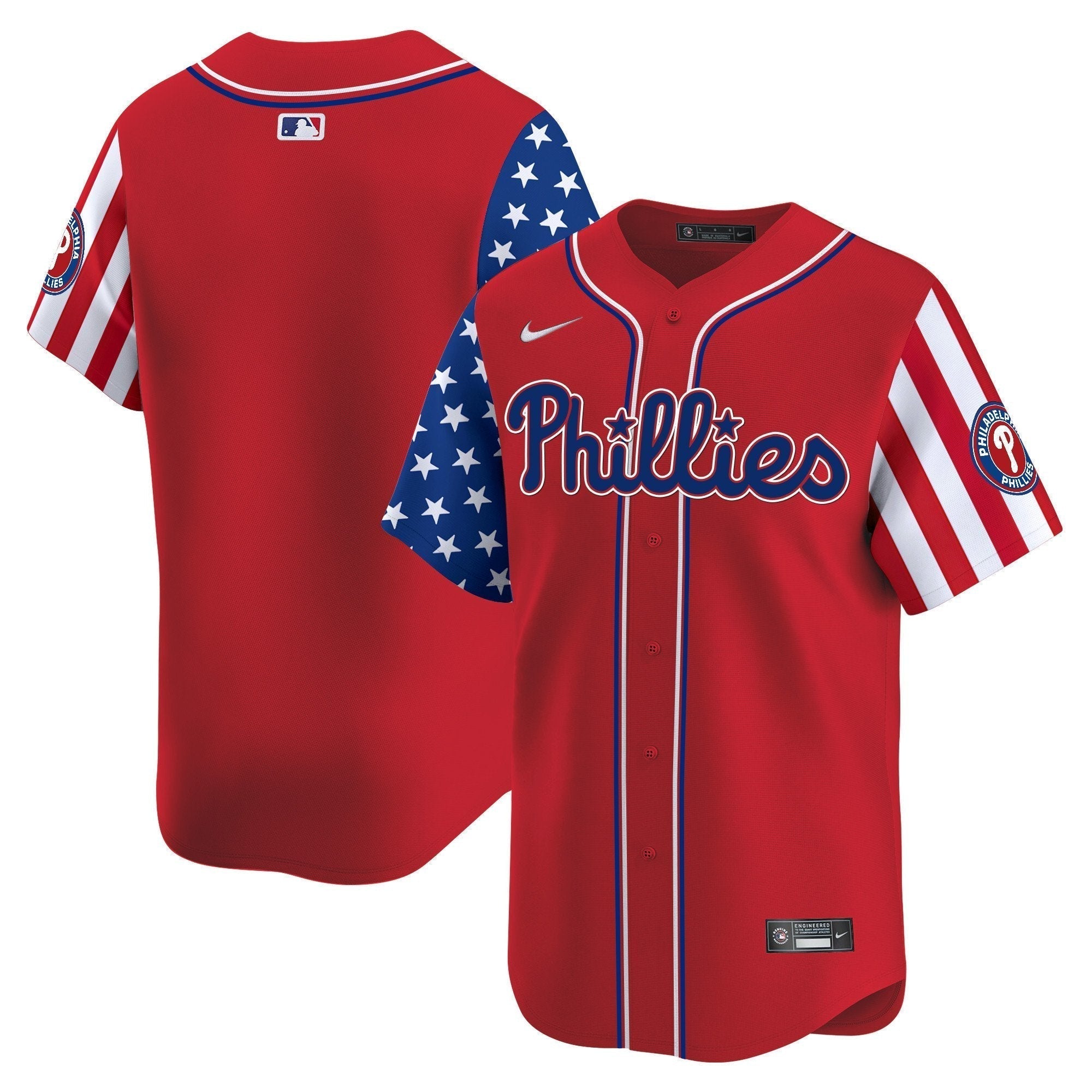 Phillies 2025 Independence Day Vapor Premier Limited Jersey - Stitched