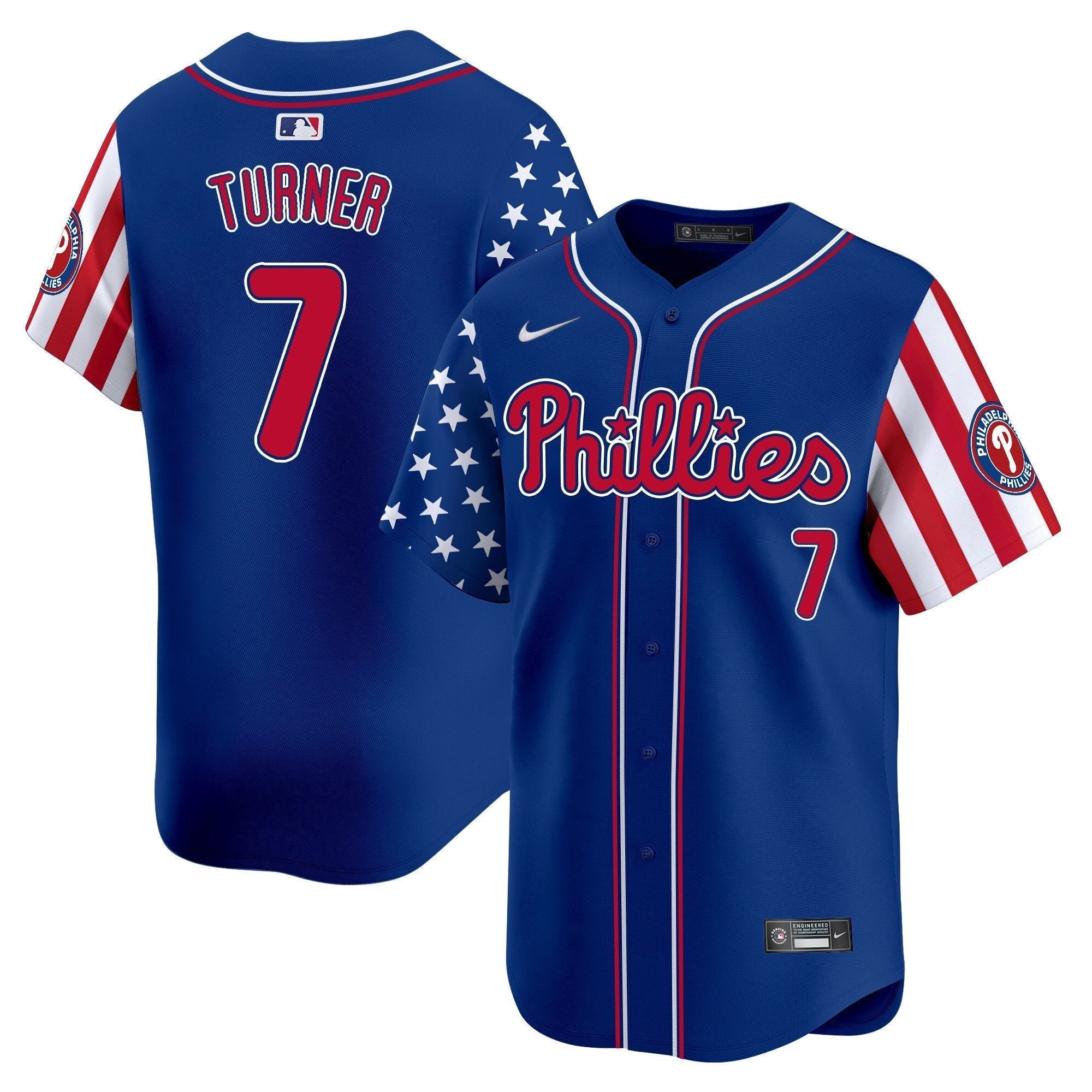 Phillies 2025 Independence Day Vapor Premier Limited Jersey - Stitched