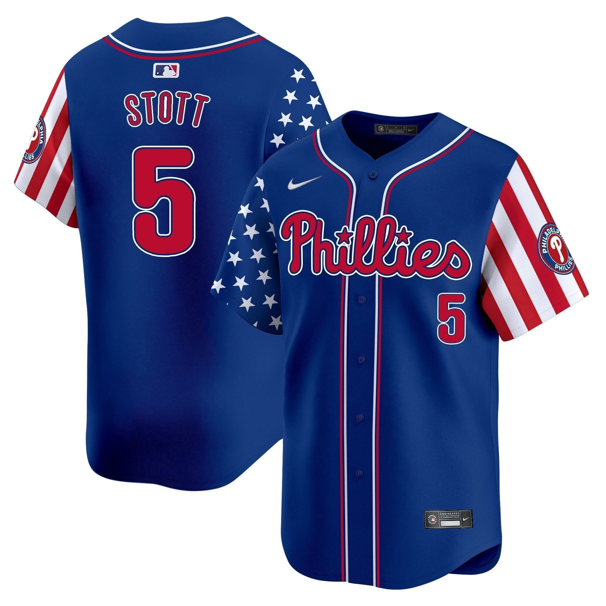 Phillies 2025 Independence Day Vapor Premier Limited Jersey - Stitched