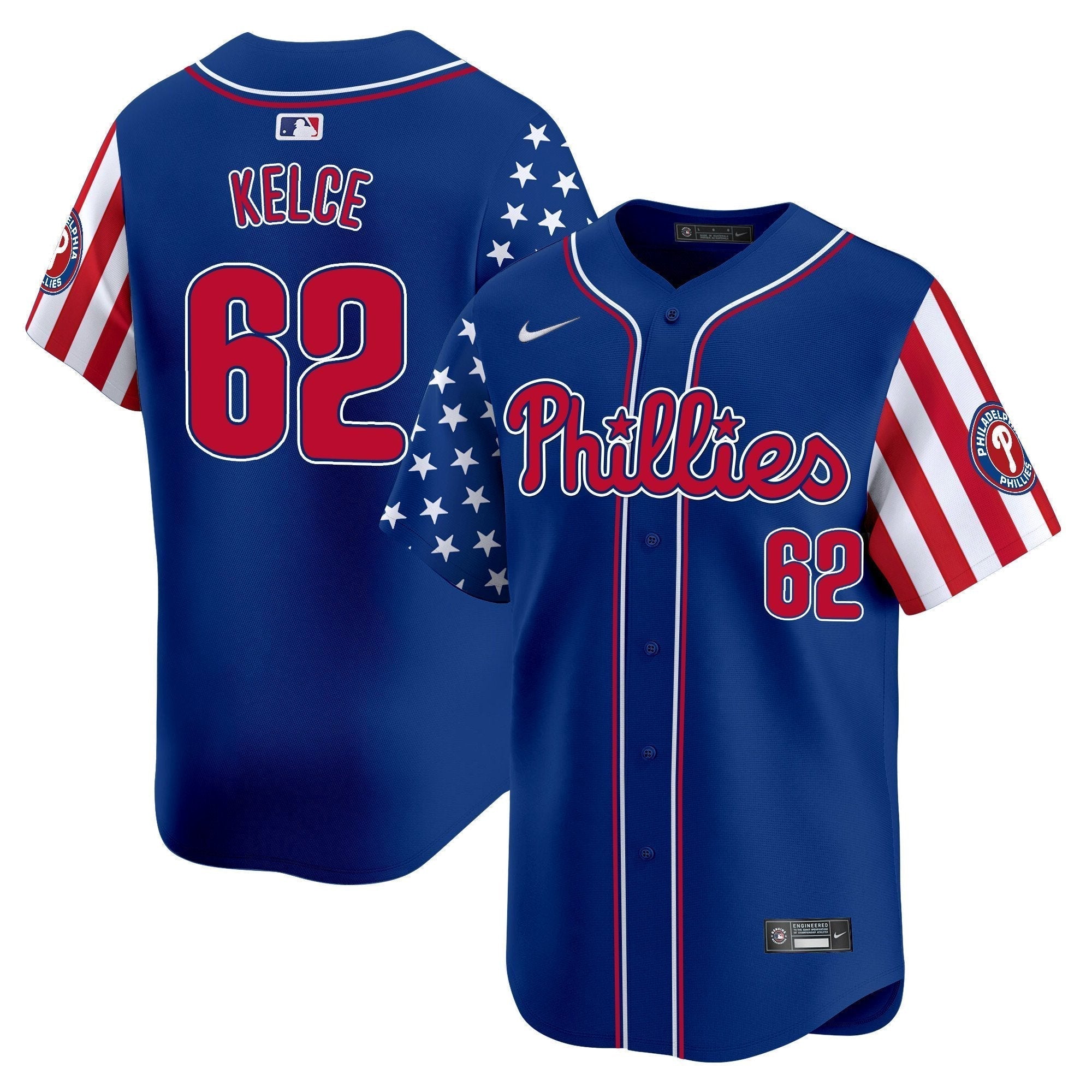Phillies 2025 Independence Day Vapor Premier Limited Jersey - Stitched
