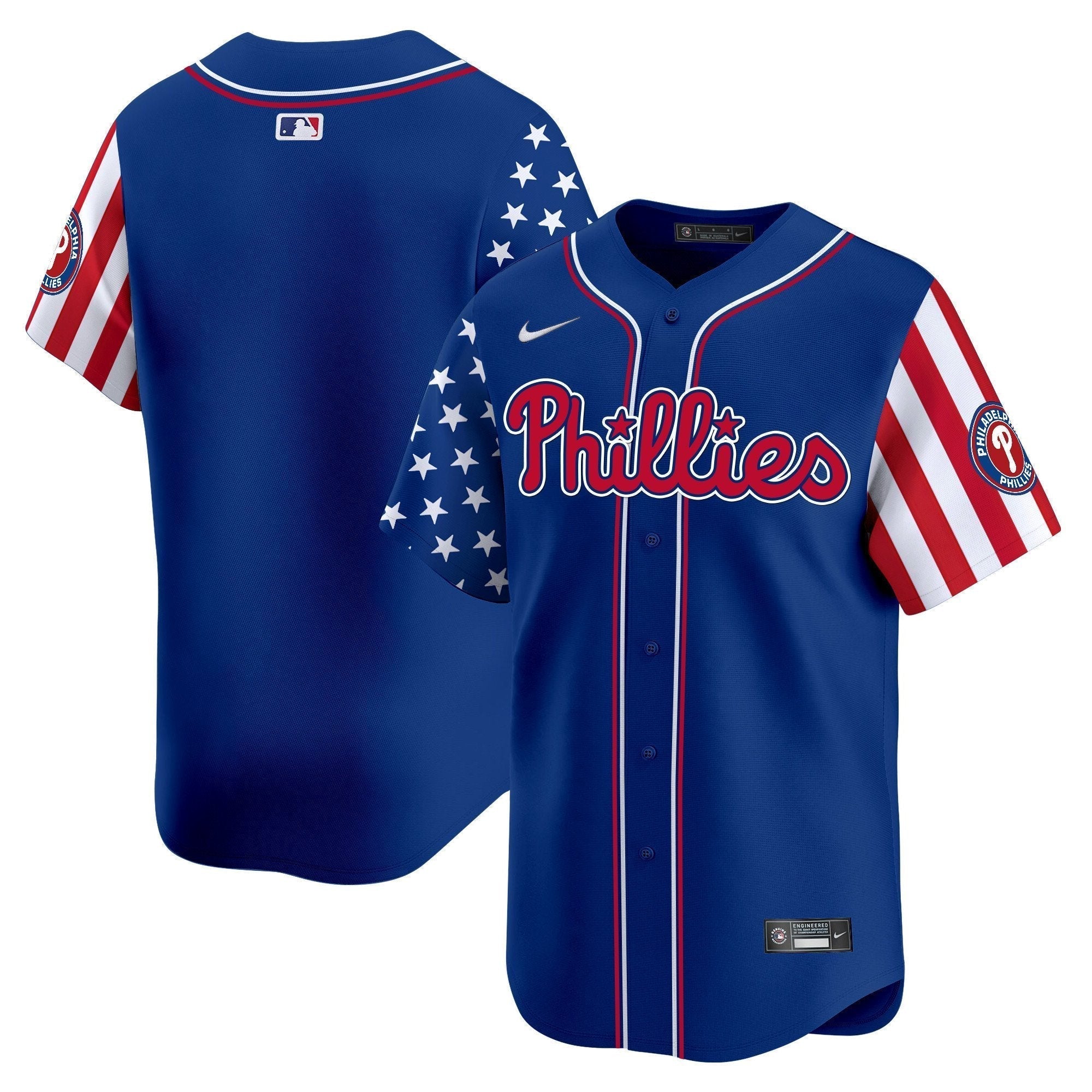 Phillies 2025 Independence Day Vapor Premier Limited Jersey - Stitched