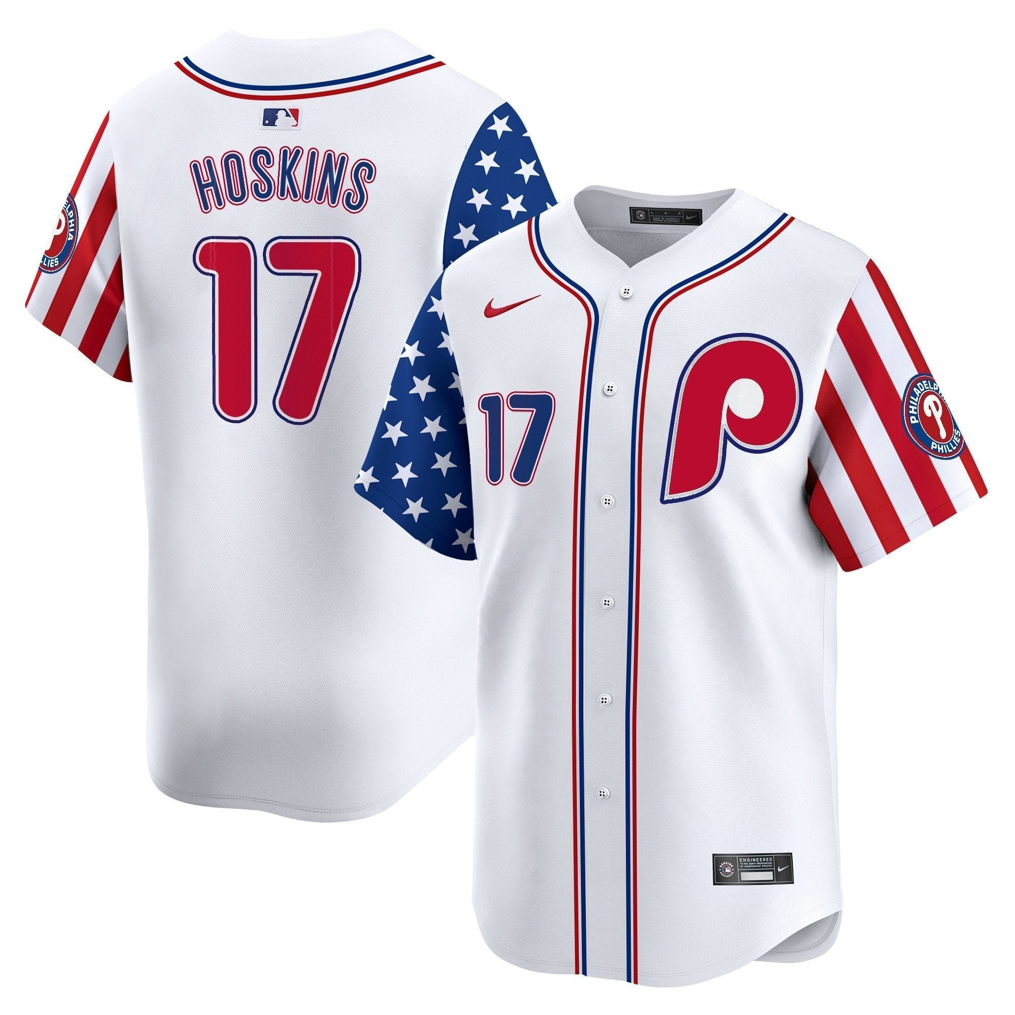 Phillies 2025 Independence Day Vapor Premier Limited Jersey - Stitched
