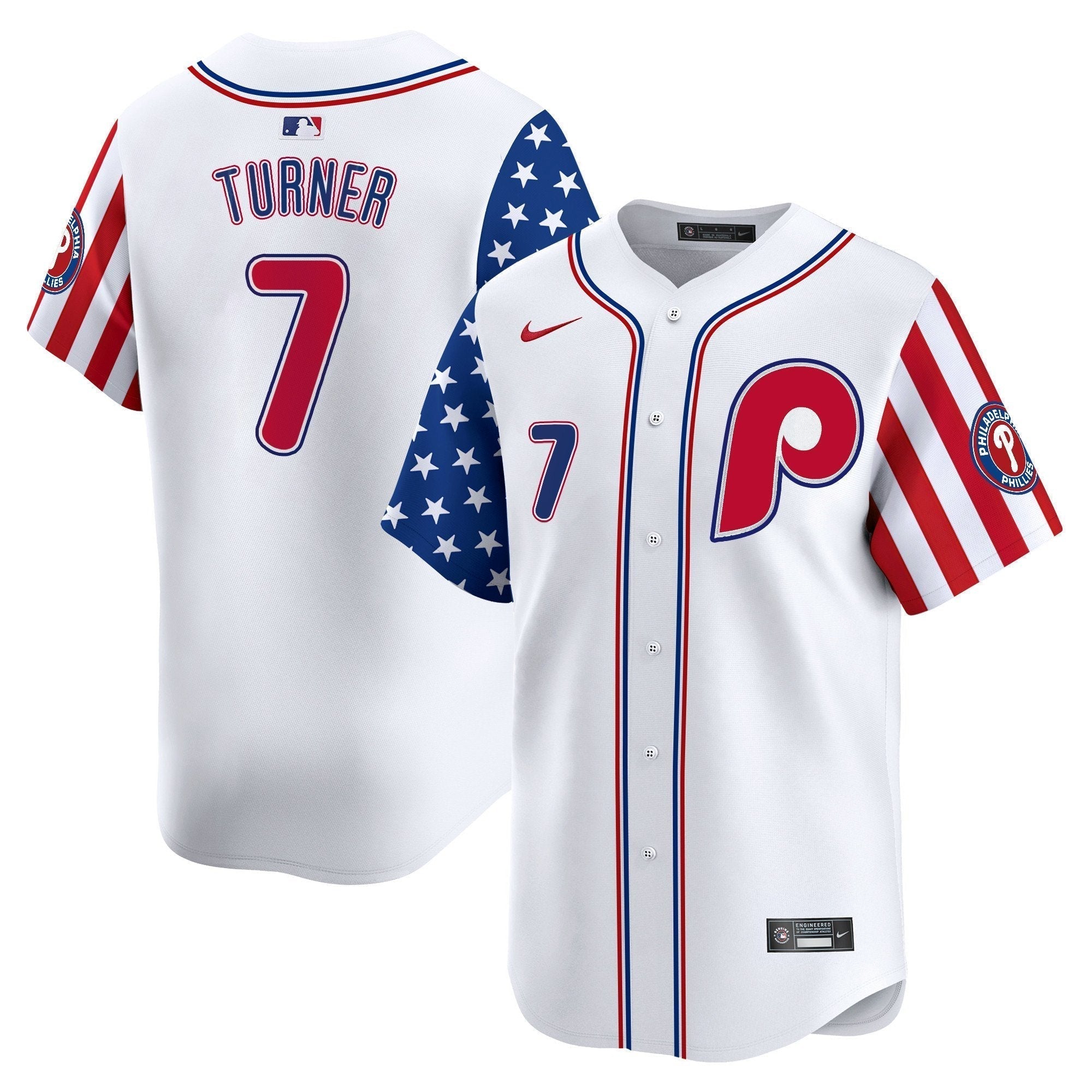 Phillies 2025 Independence Day Vapor Premier Limited Jersey - Stitched