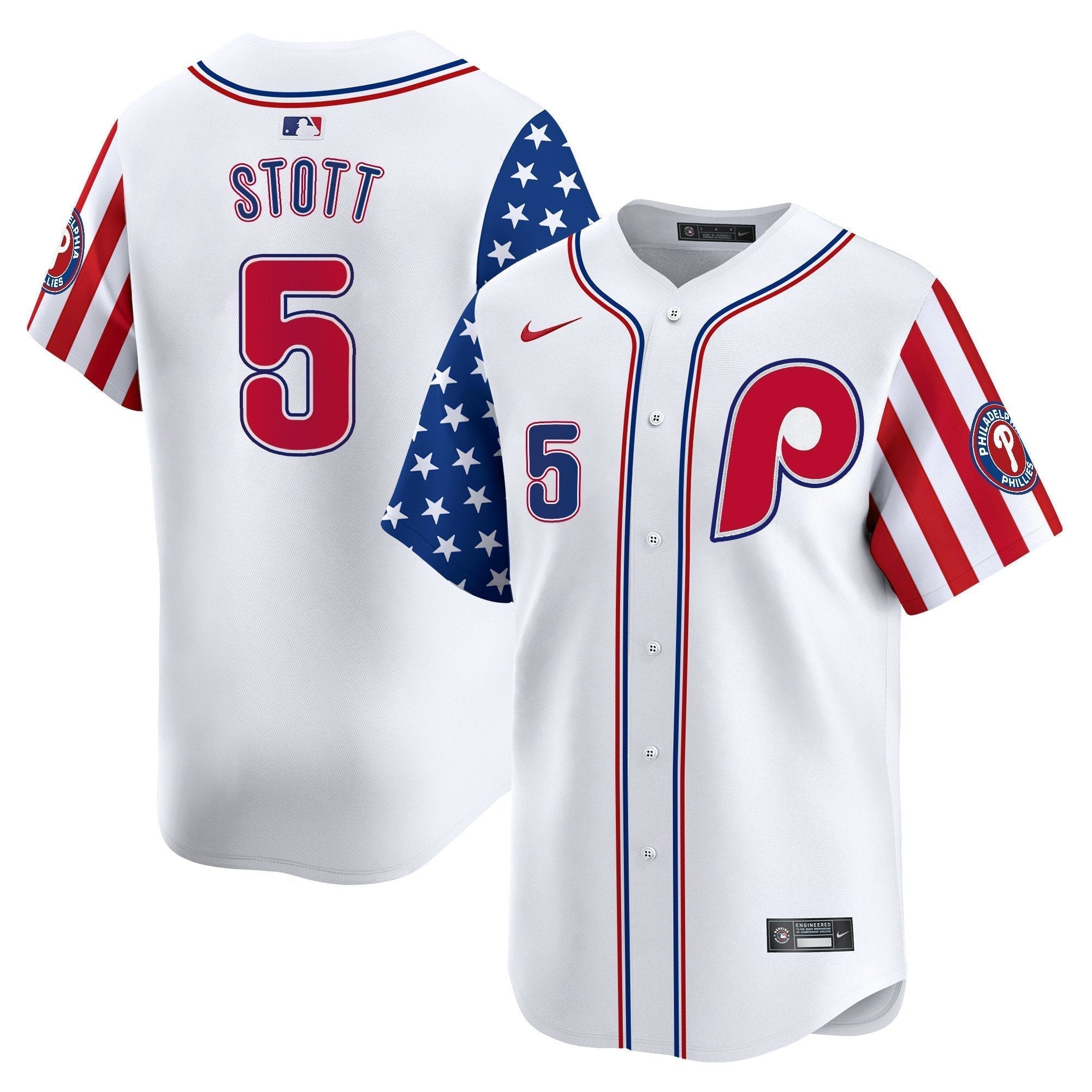 Phillies 2025 Independence Day Vapor Premier Limited Jersey - Stitched