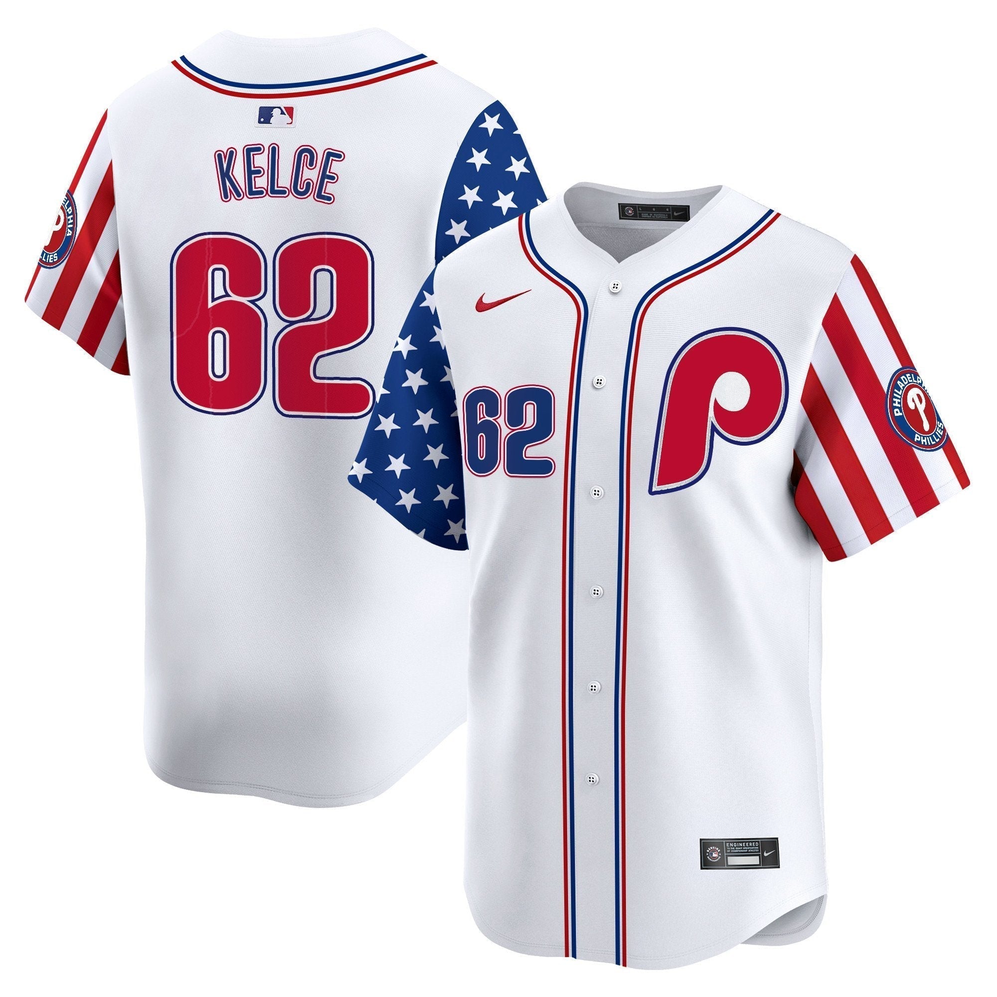 Phillies 2025 Independence Day Vapor Premier Limited Jersey - Stitched