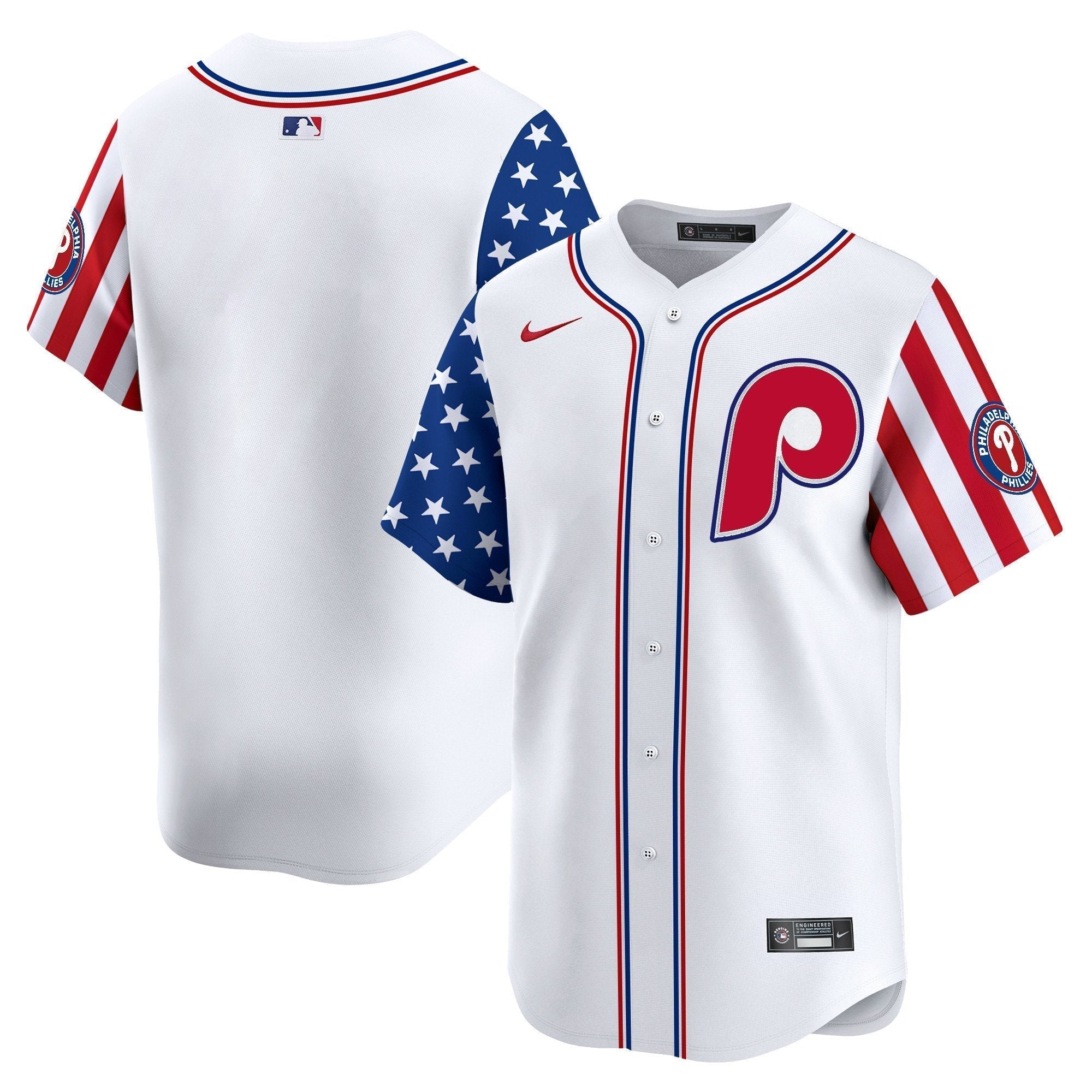 Phillies 2025 Independence Day Vapor Premier Limited Jersey - Stitched