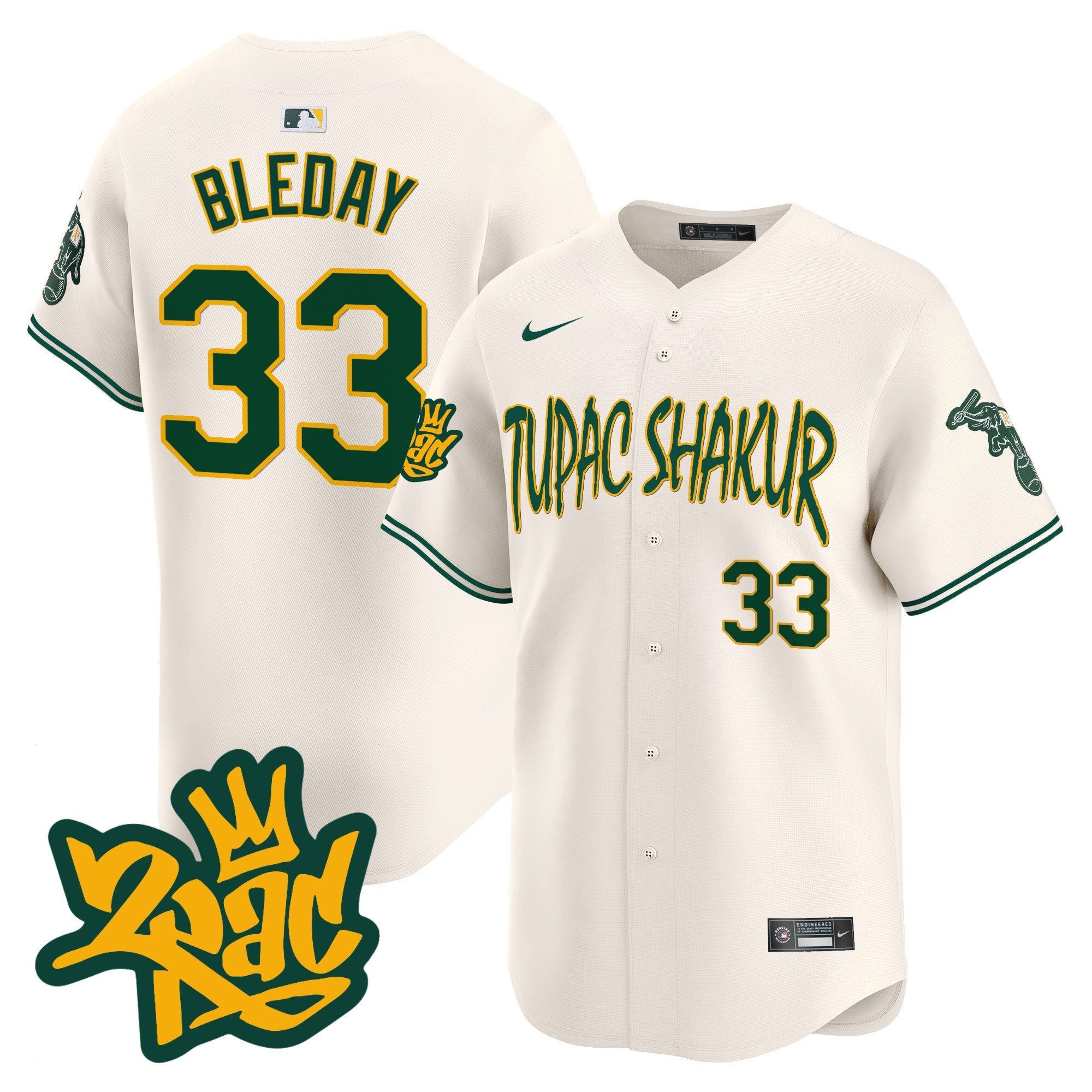 OAK Tupac Shakur Vapor Premier Limited Jersey - Stitched