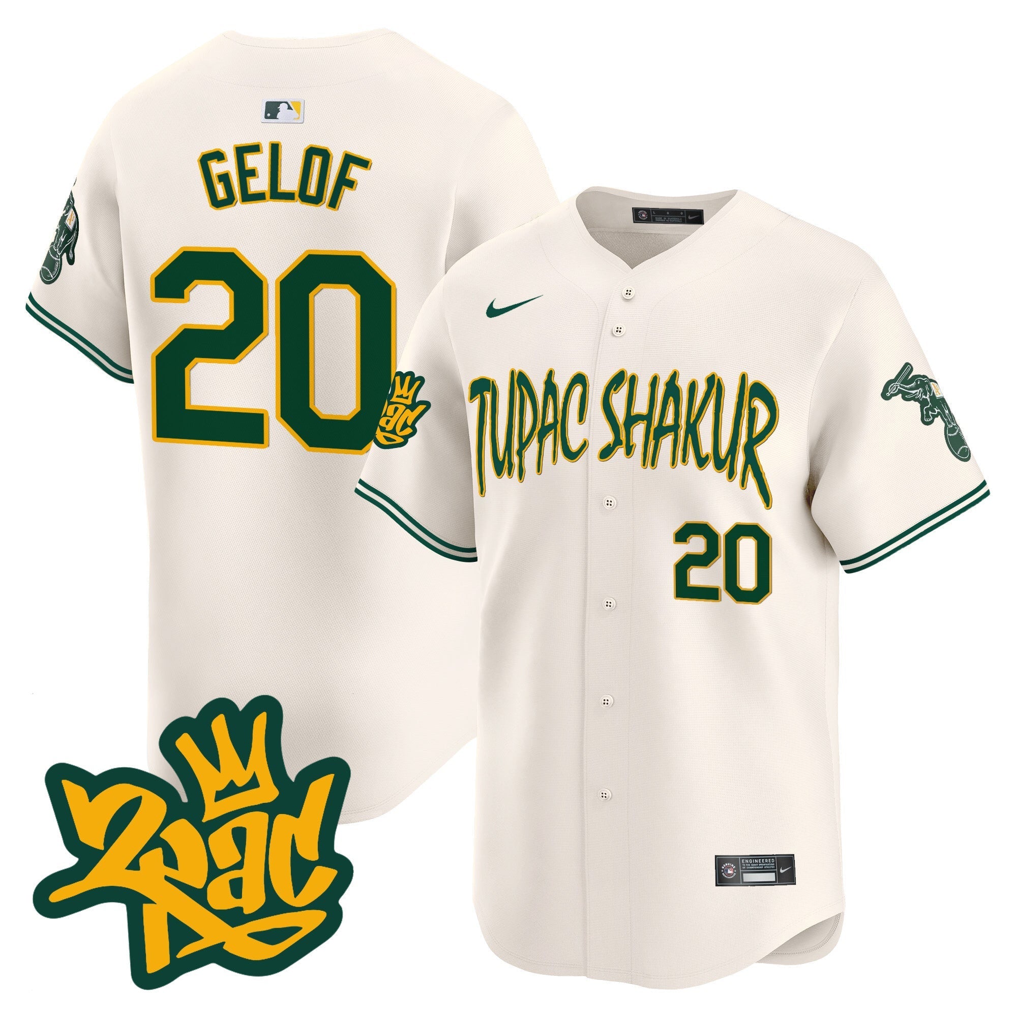 OAK Tupac Shakur Vapor Premier Limited Jersey - Stitched