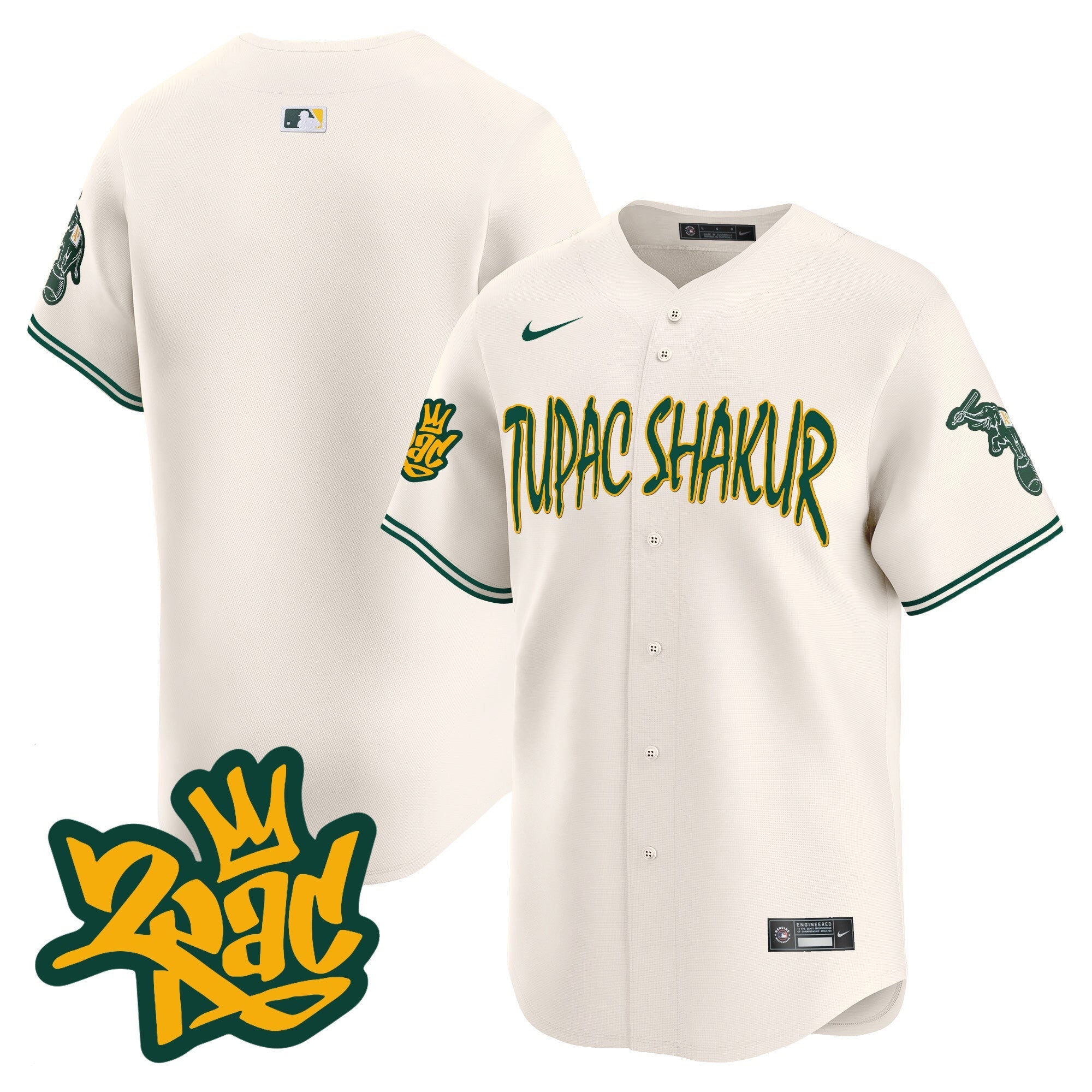 OAK Tupac Shakur Vapor Premier Limited Jersey - Stitched