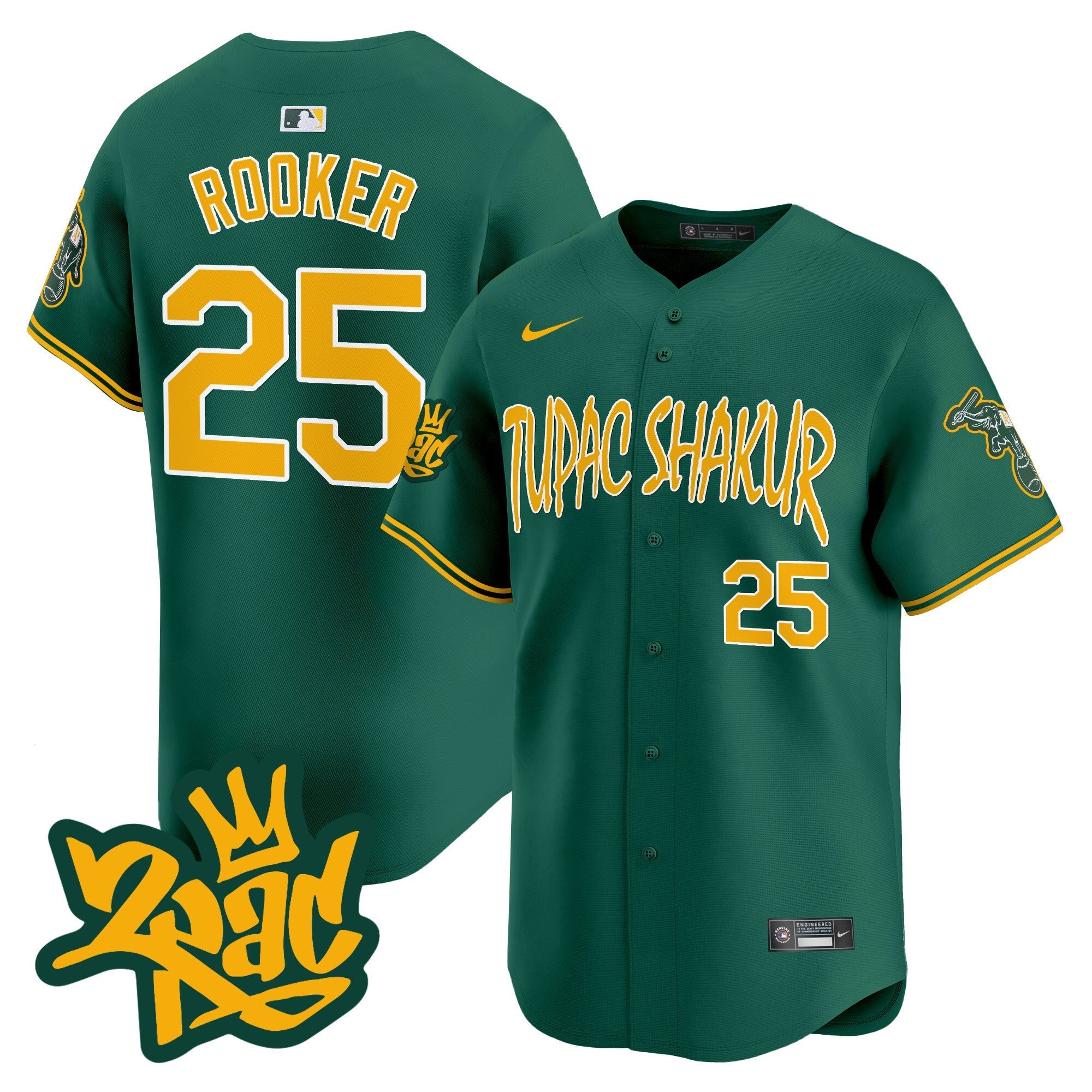 OAK Tupac Shakur Vapor Premier Limited Jersey - Stitched