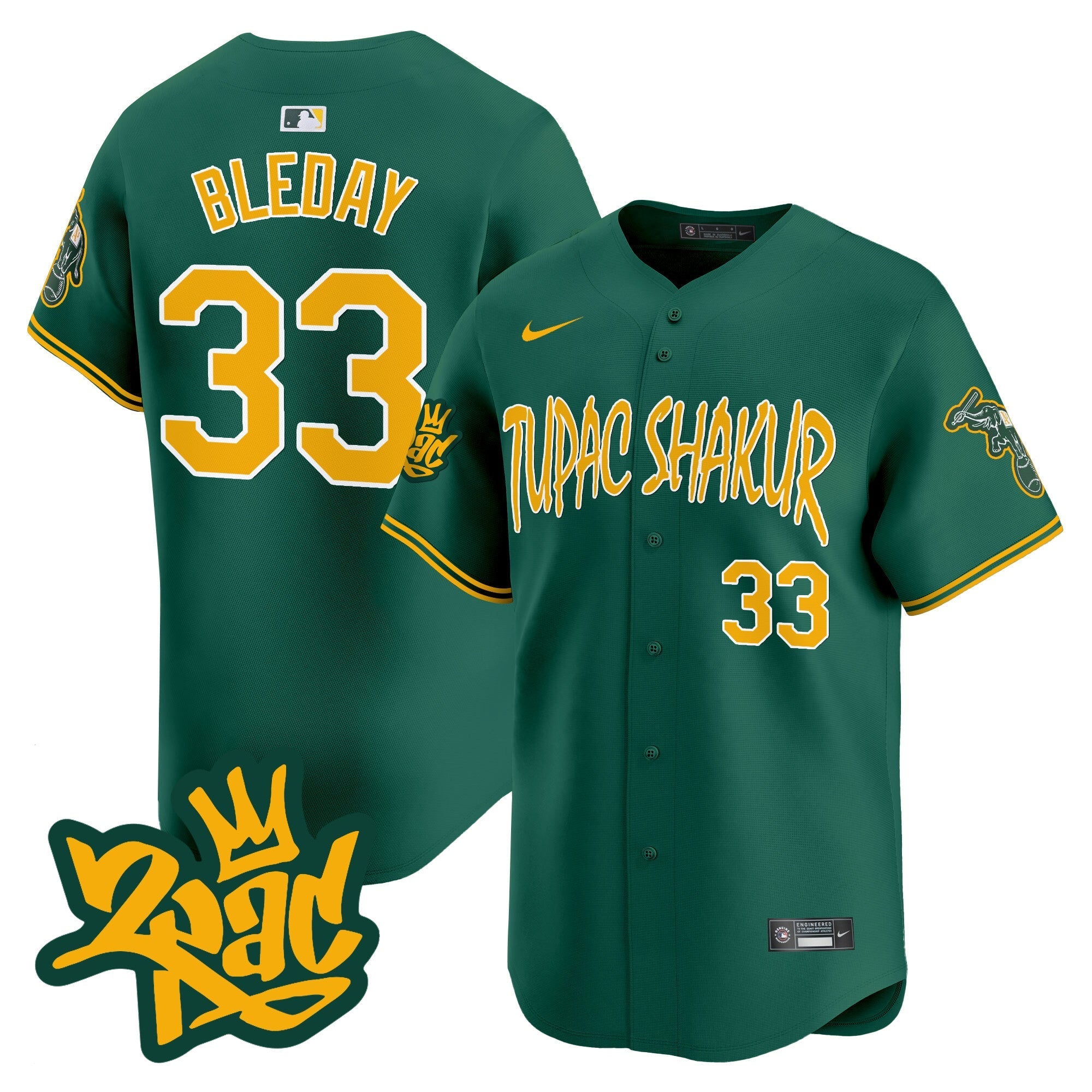 OAK Tupac Shakur Vapor Premier Limited Jersey - Stitched