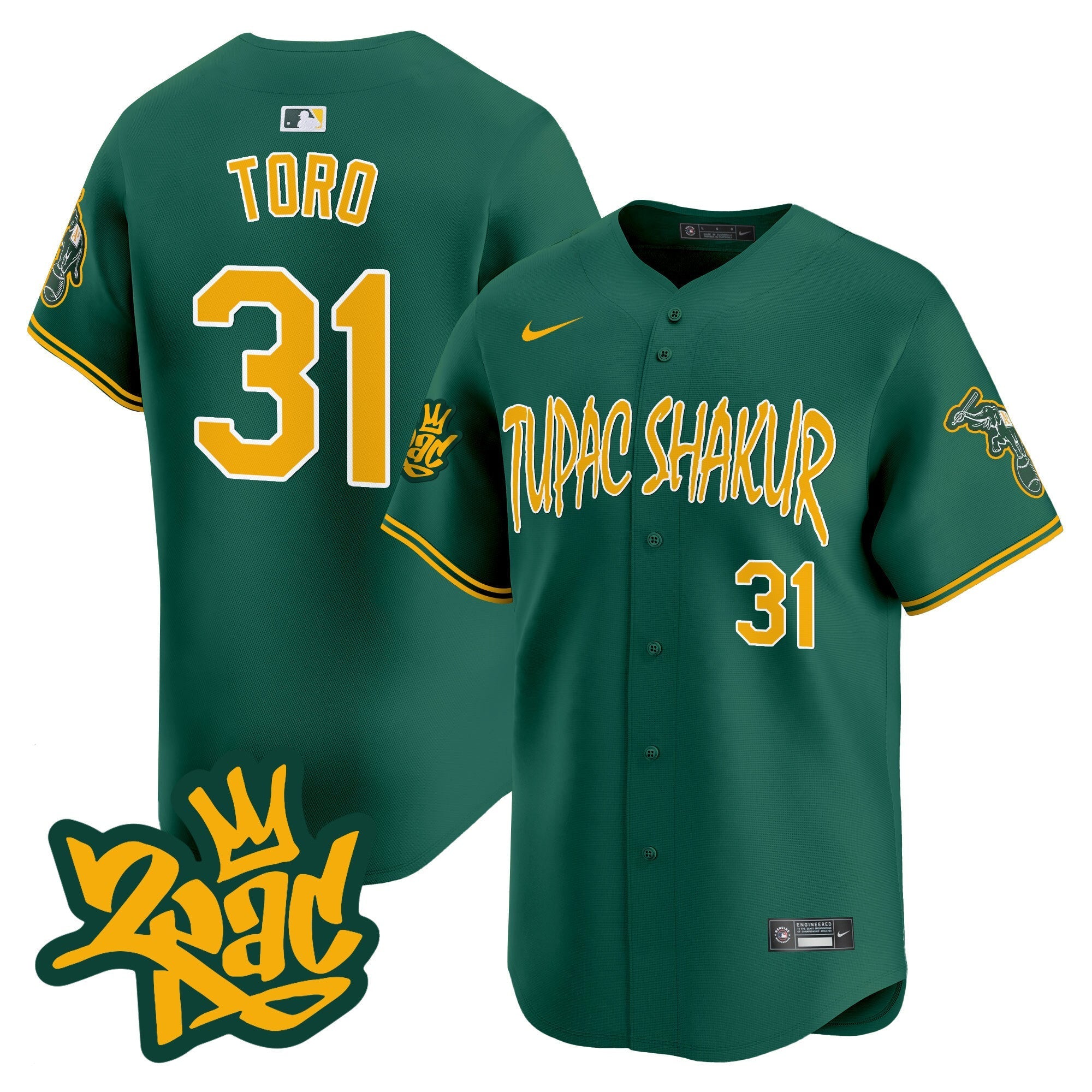 OAK Tupac Shakur Vapor Premier Limited Jersey - Stitched