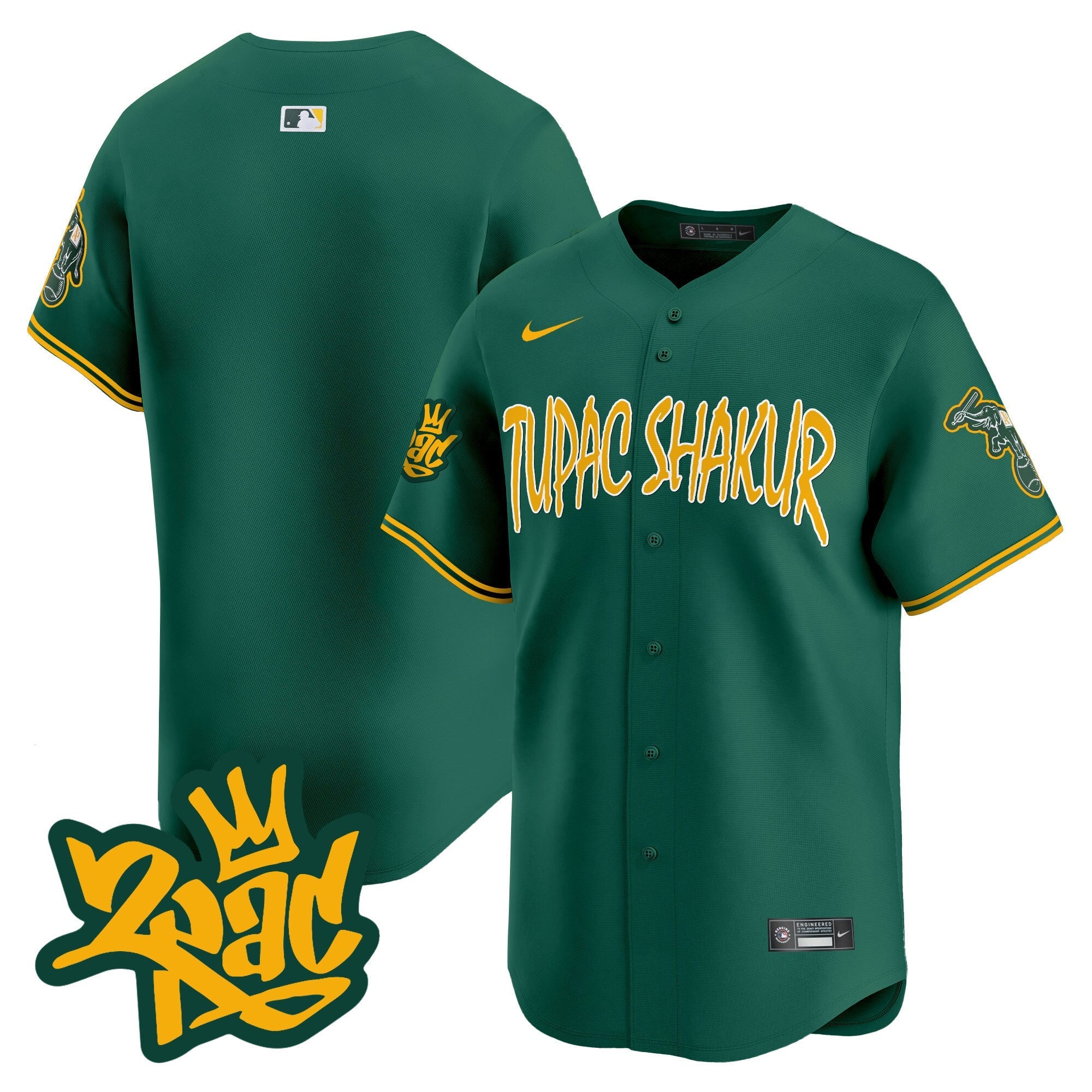 OAK Tupac Shakur Vapor Premier Limited Jersey - Stitched