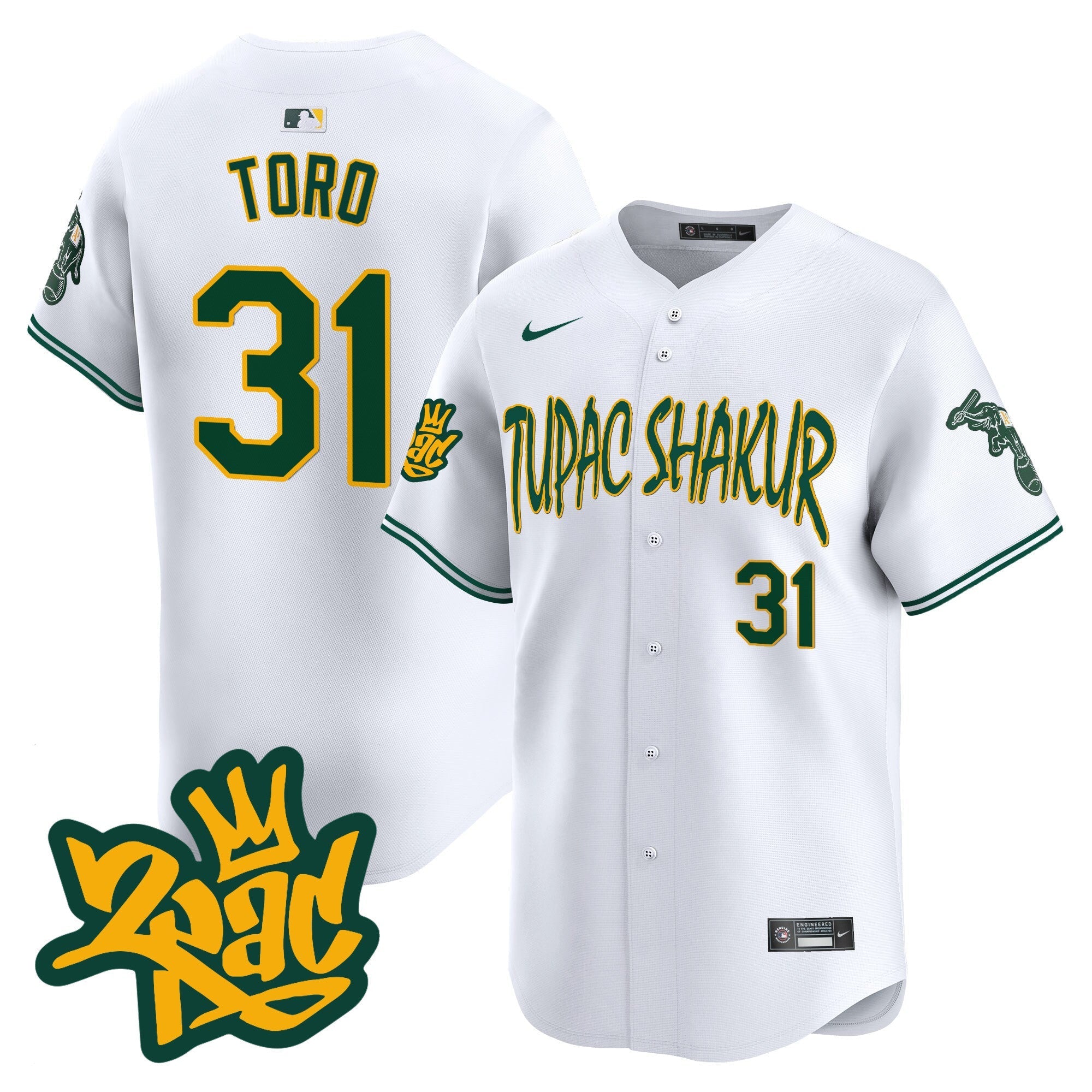 OAK Tupac Shakur Vapor Premier Limited Jersey - Stitched