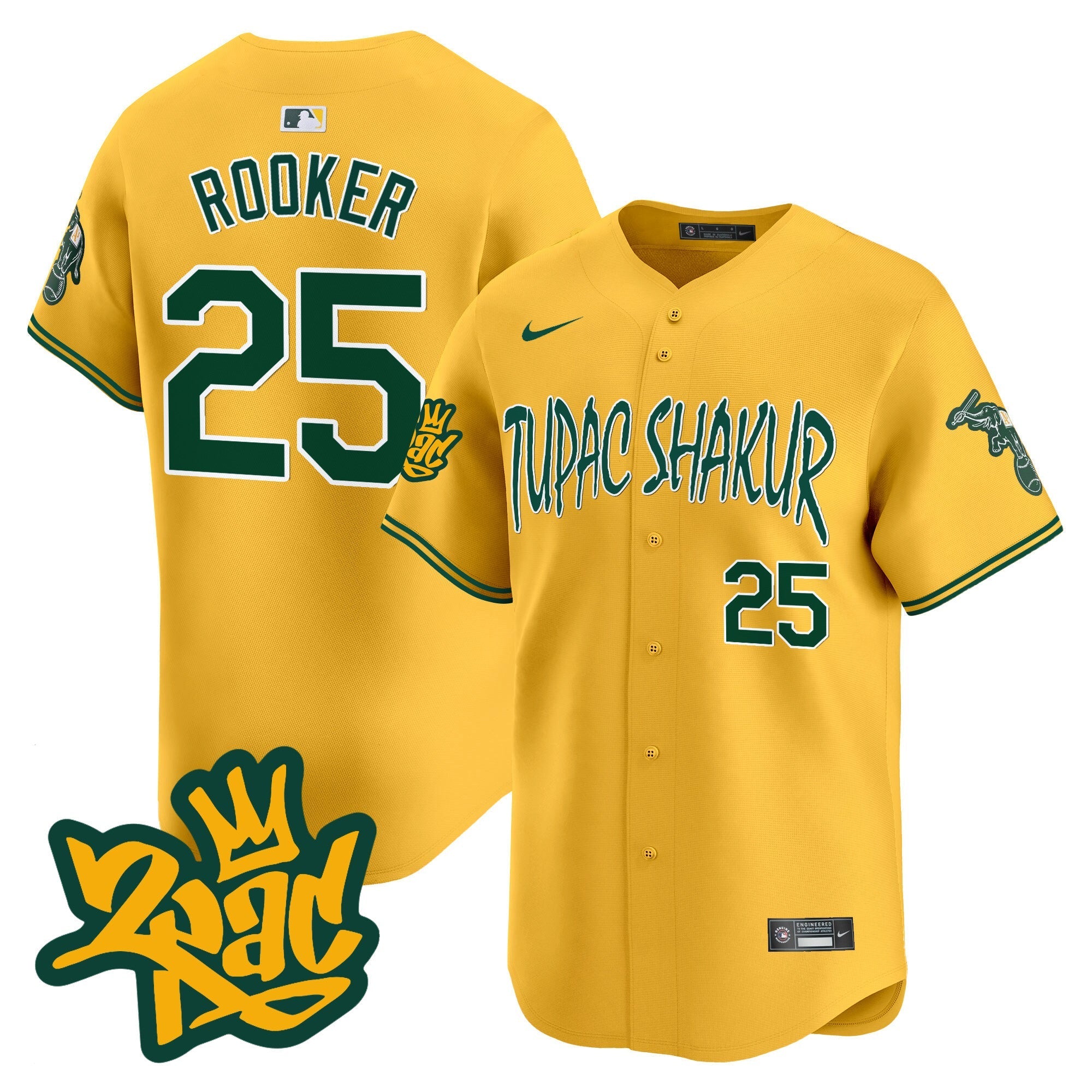 OAK Tupac Shakur Vapor Premier Limited Jersey - Stitched
