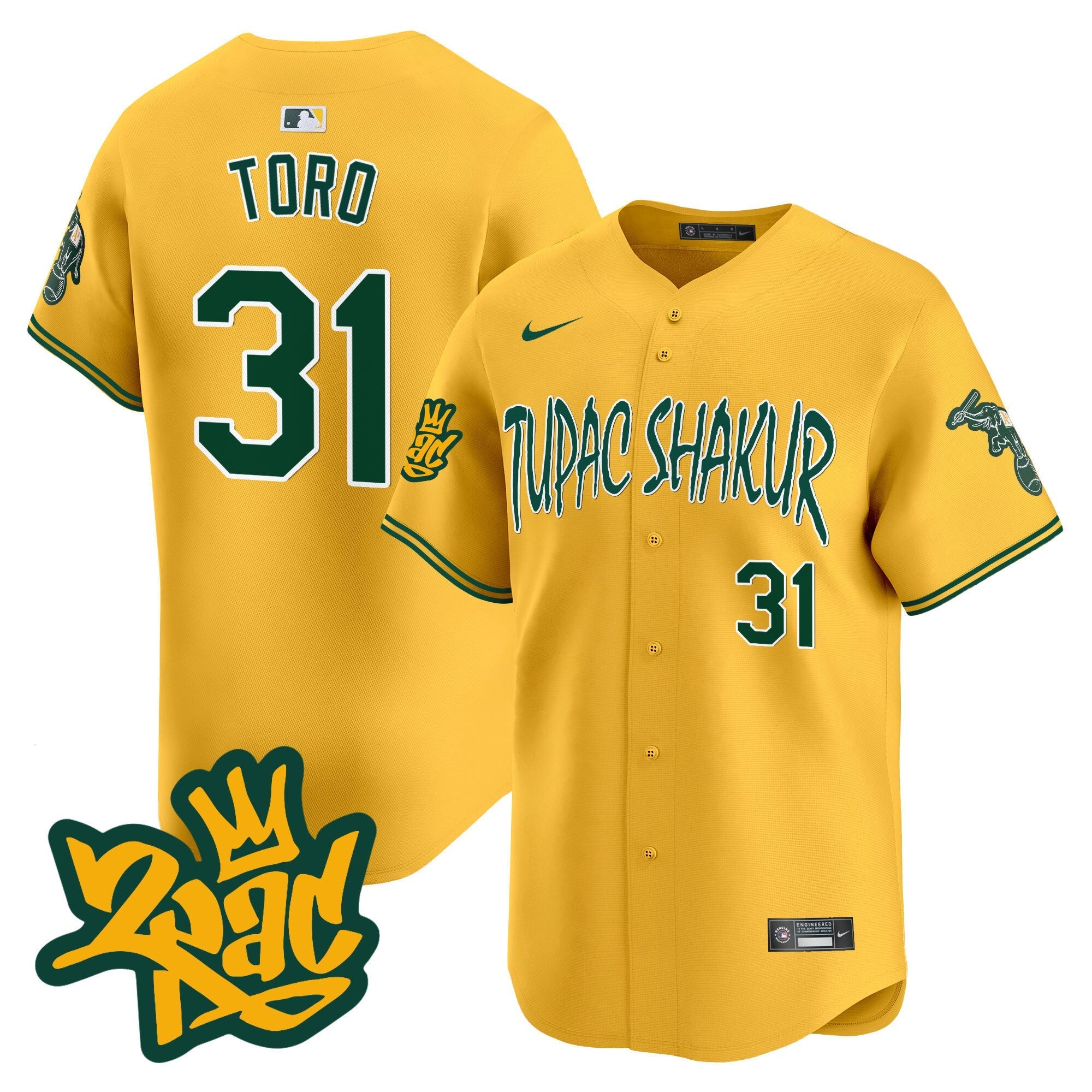 OAK Tupac Shakur Vapor Premier Limited Jersey - Stitched