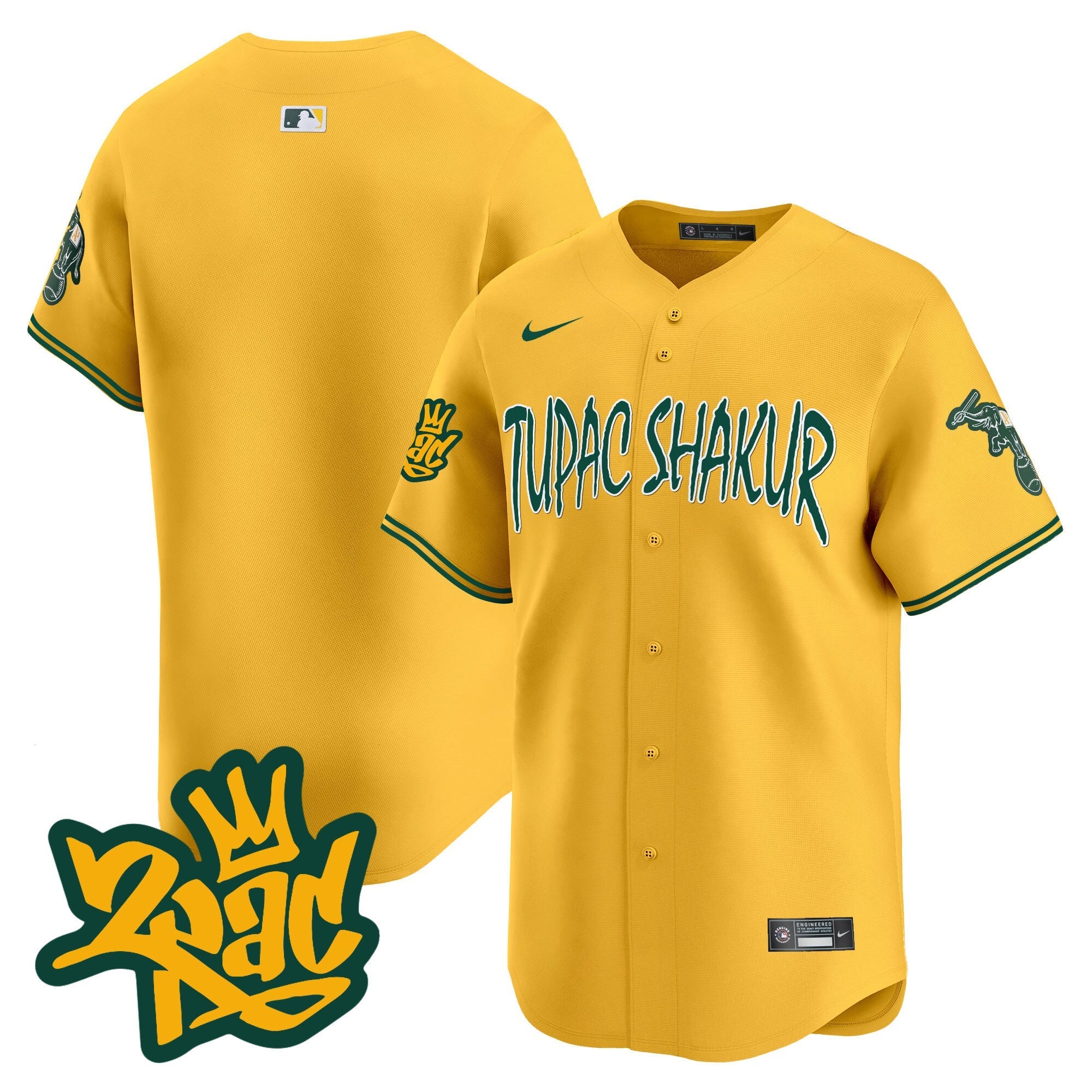 OAK Tupac Shakur Vapor Premier Limited Jersey - Stitched