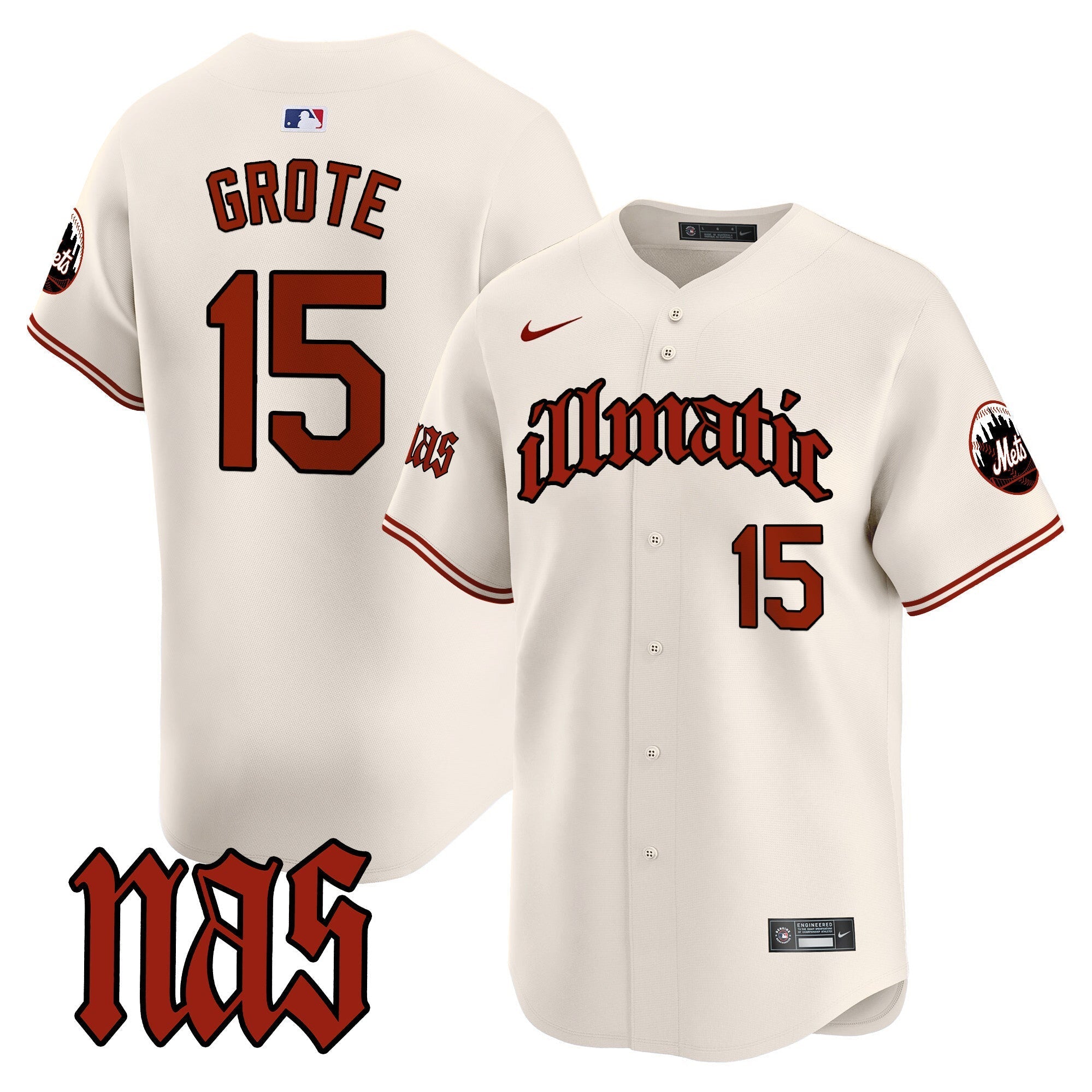Mets Nas Illmatic Vapor Premier Limited Jersey - Stitched
