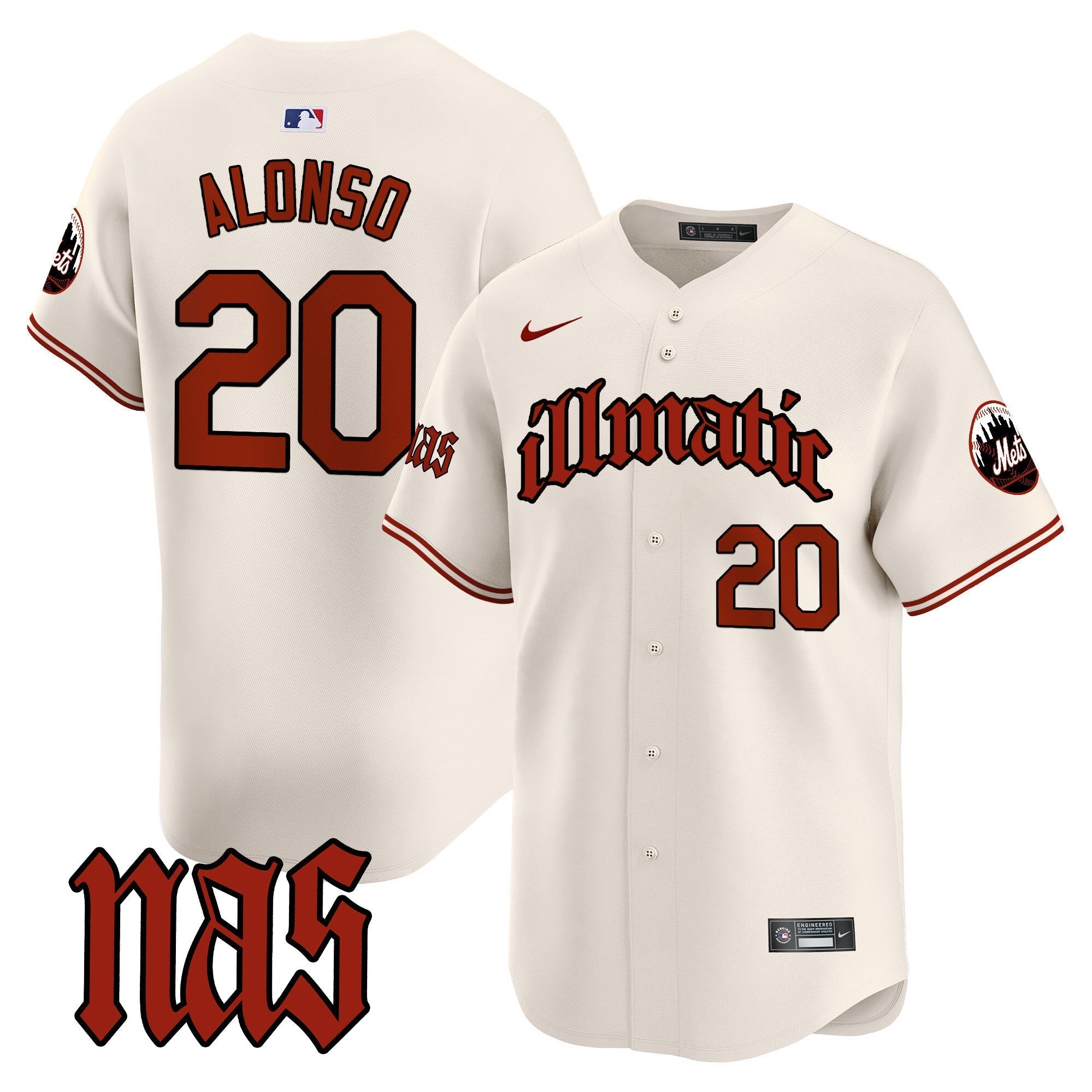 Mets Nas Illmatic Vapor Premier Limited Jersey - Stitched