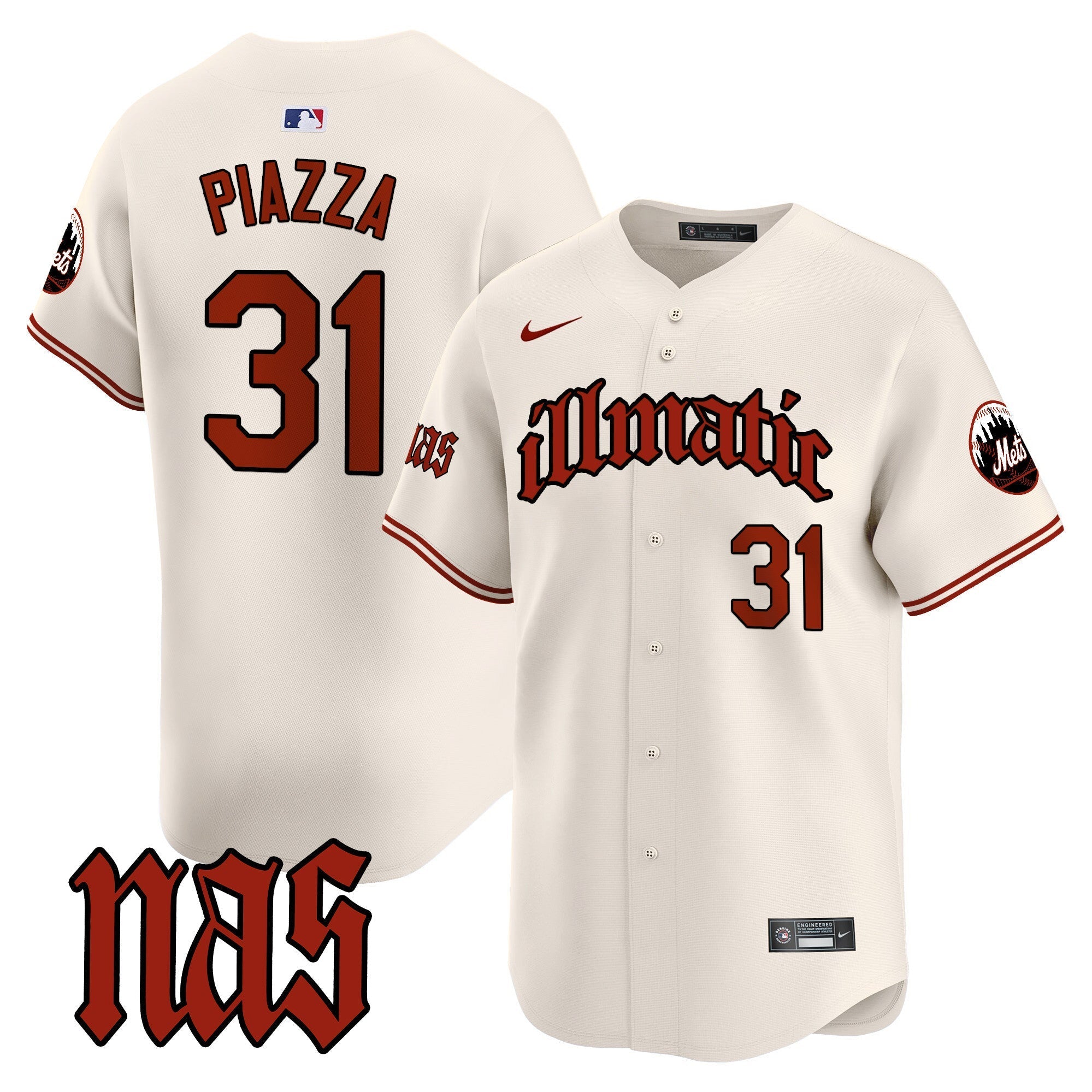 Mets Nas Illmatic Vapor Premier Limited Jersey - Stitched