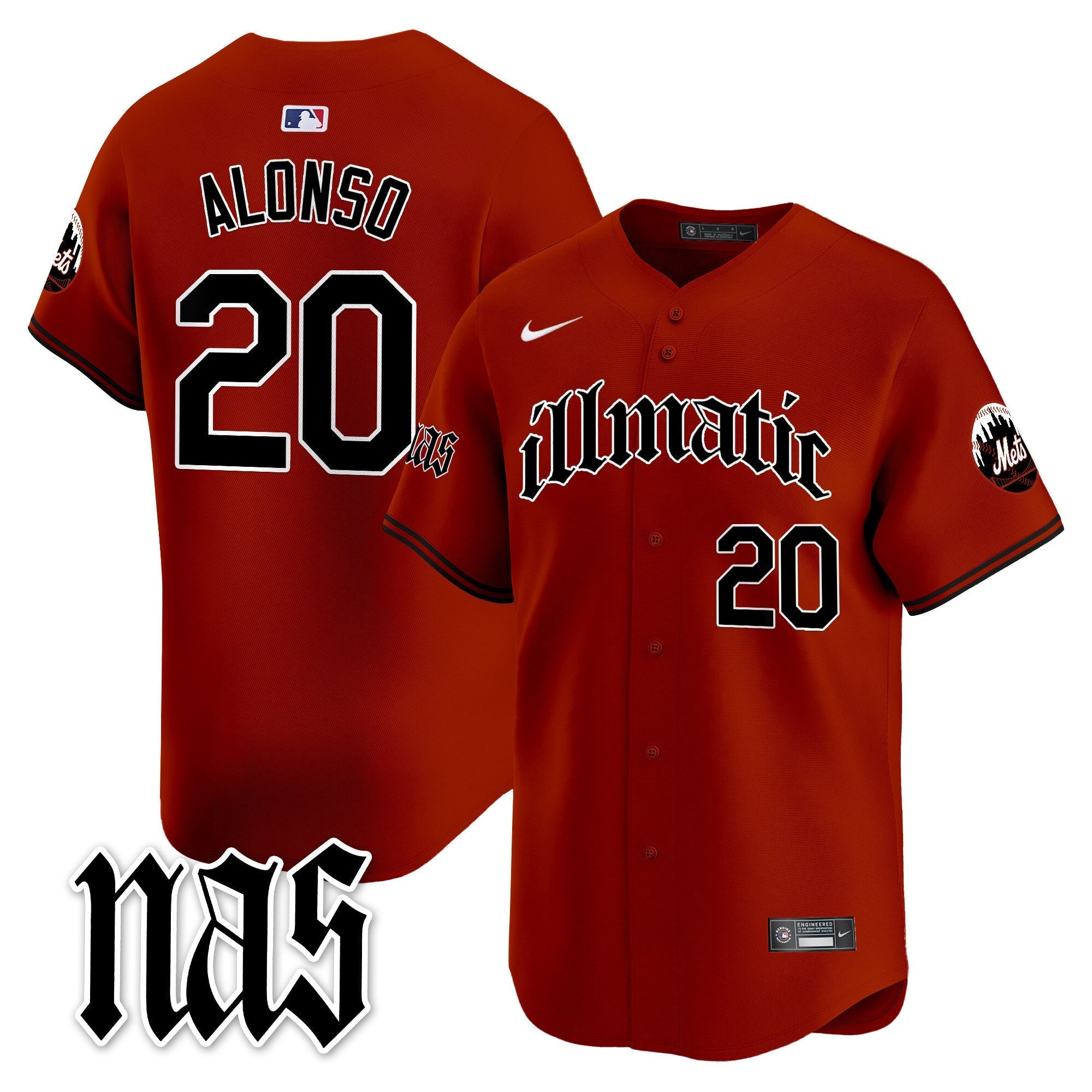 Mets Nas Illmatic Vapor Premier Limited Jersey - Stitched