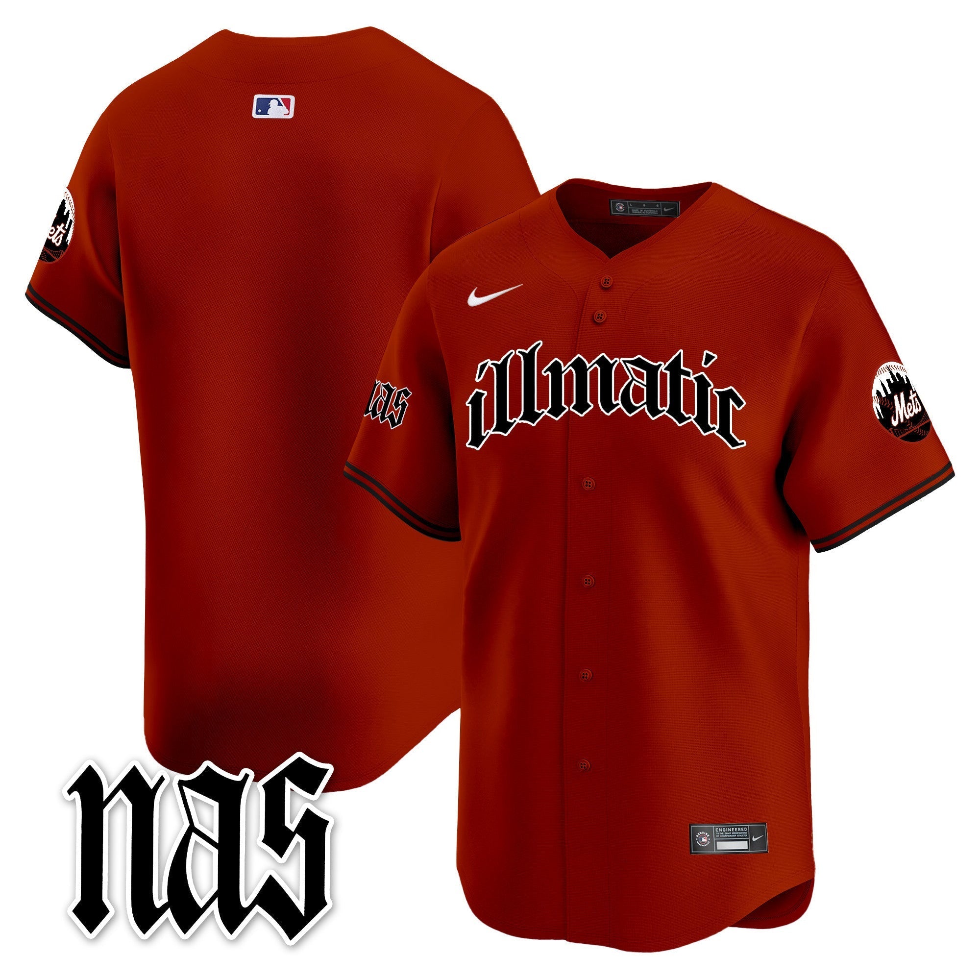 Mets Nas Illmatic Vapor Premier Limited Jersey - Stitched