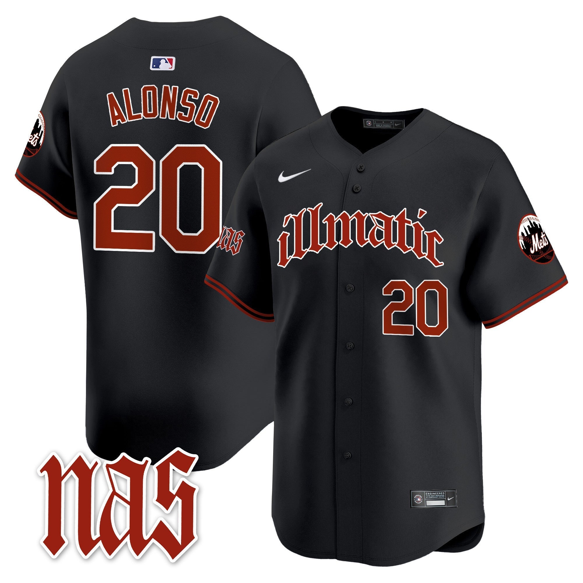 Mets Nas Illmatic Vapor Premier Limited Jersey - Stitched