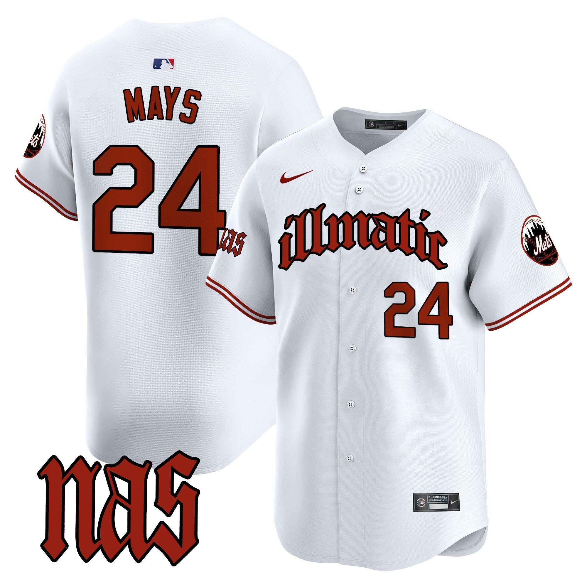 Mets Nas Illmatic Vapor Premier Limited Jersey - Stitched