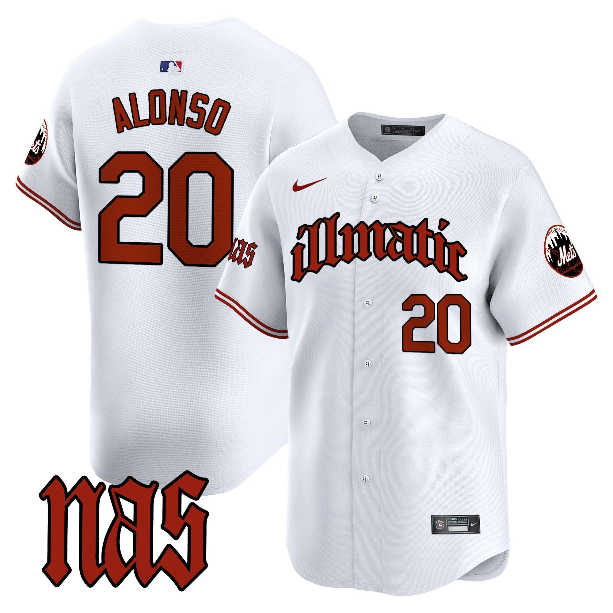 Mets Nas Illmatic Vapor Premier Limited Jersey - Stitched