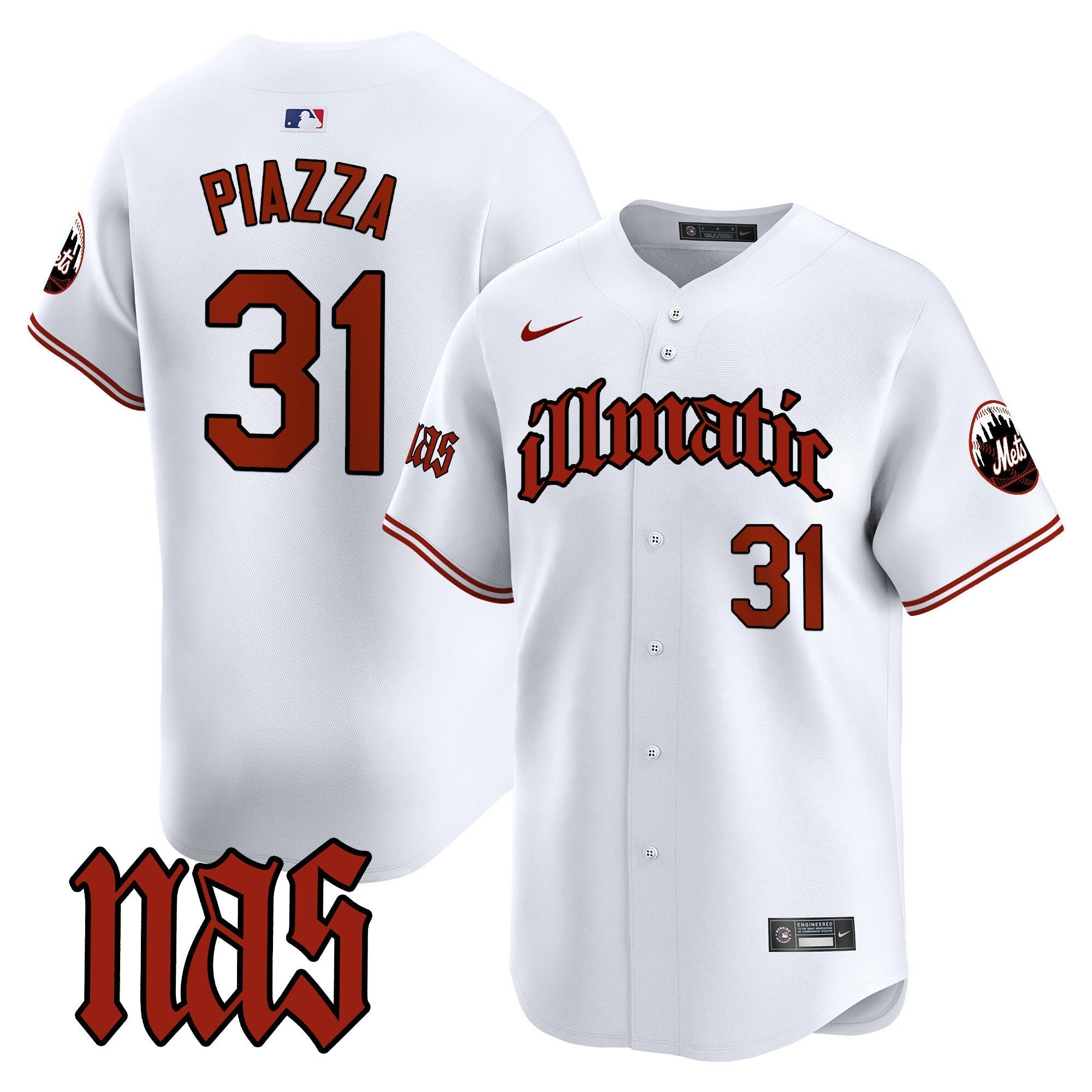 Mets Nas Illmatic Vapor Premier Limited Jersey - Stitched
