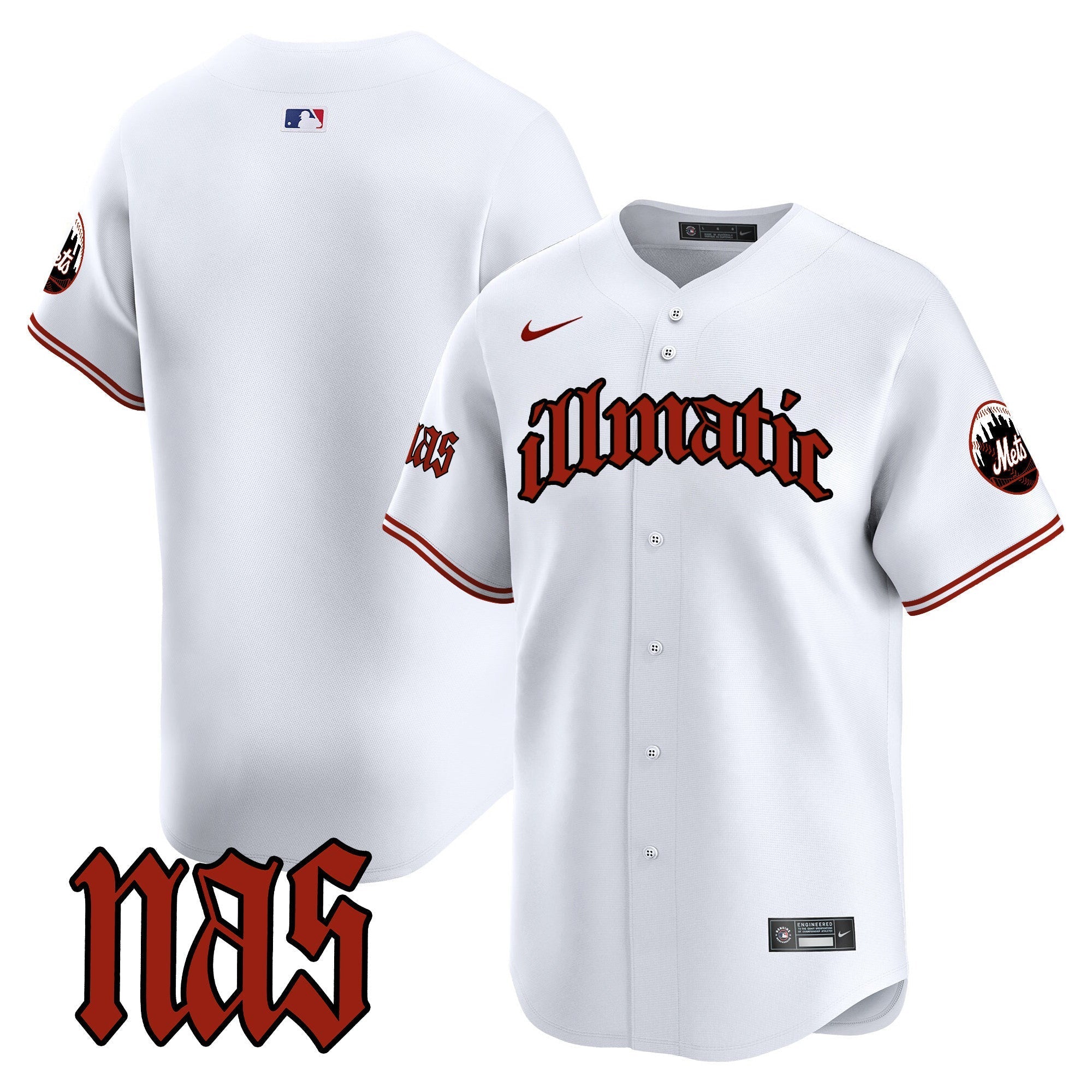 Mets Nas Illmatic Vapor Premier Limited Jersey - Stitched
