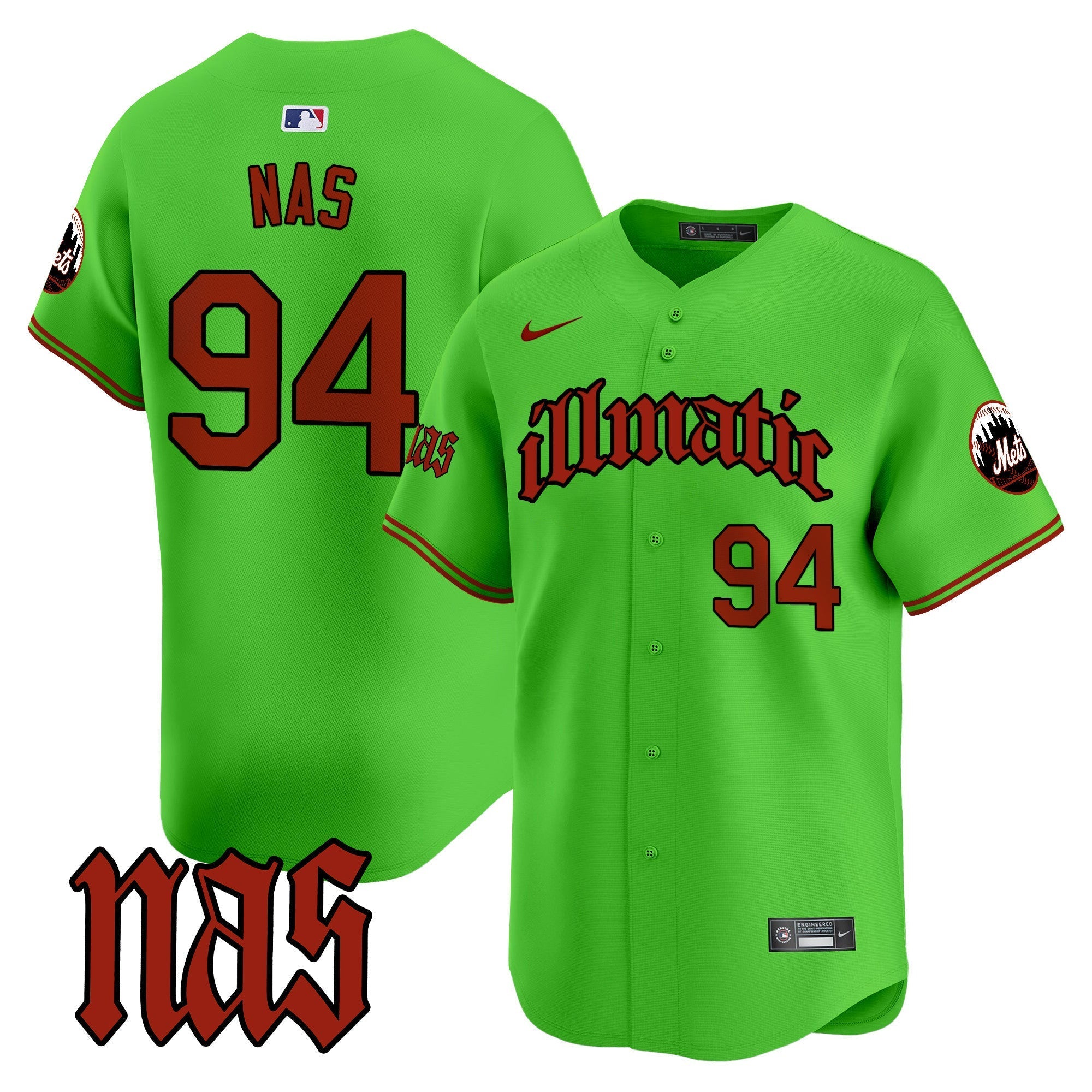 Mets Nas Illmatic Vapor Premier Limited Jersey - Stitched