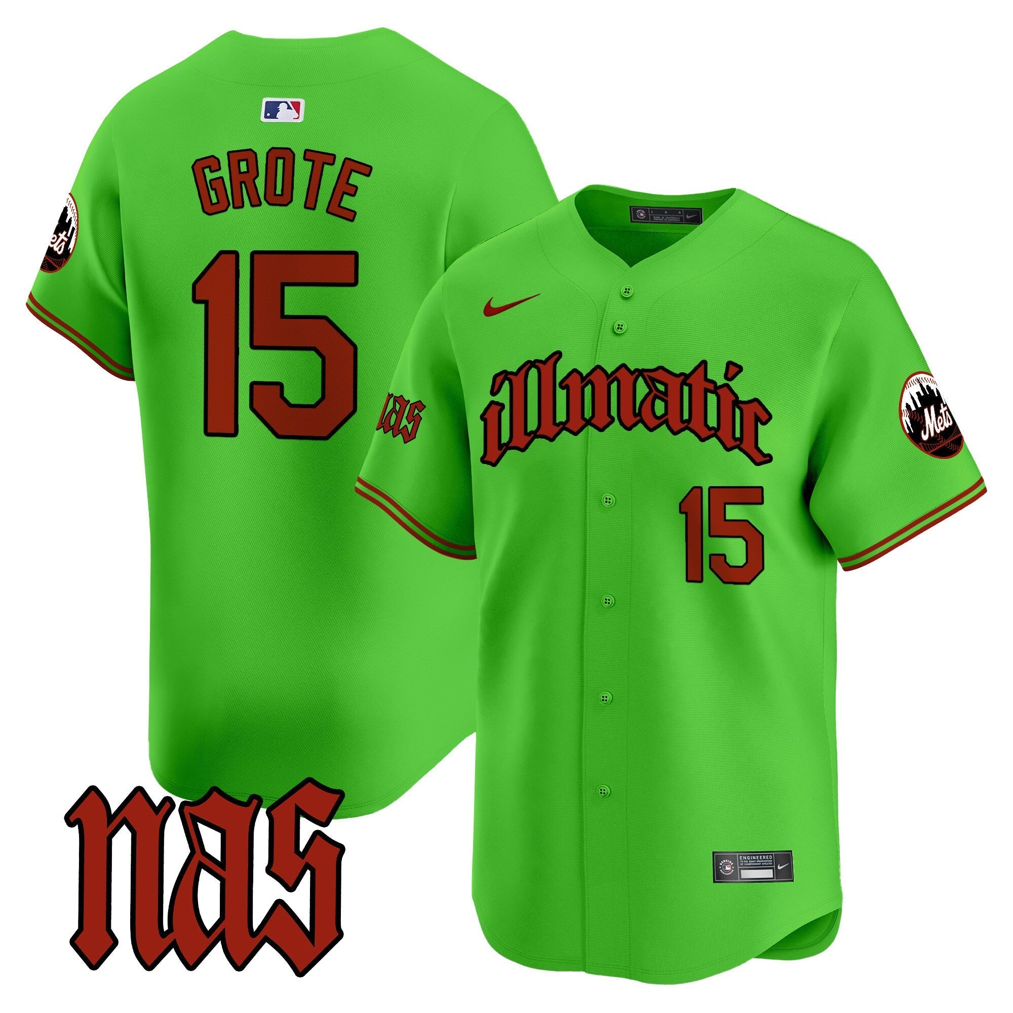 Mets Nas Illmatic Vapor Premier Limited Jersey - Stitched