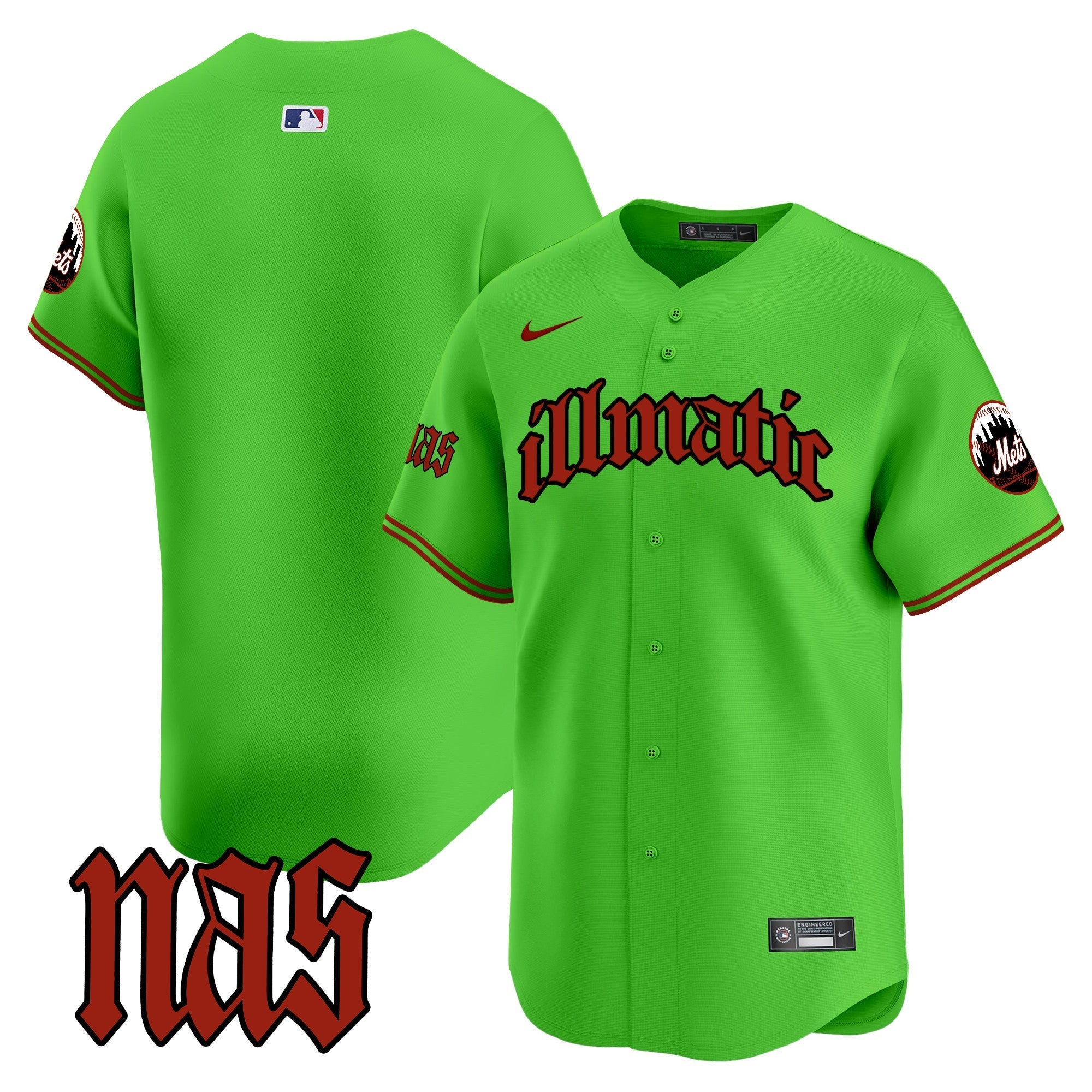 Mets Nas Illmatic Vapor Premier Limited Jersey - Stitched