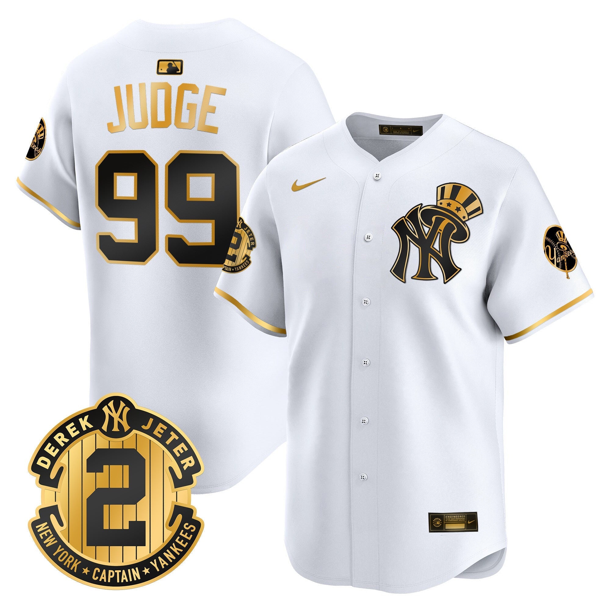 NYY Derek Jeter Patch Vapor Premier Limited Jersey V2 - Stitched