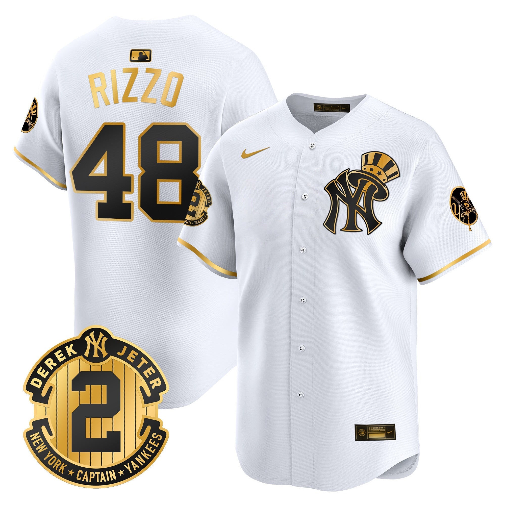NYY Derek Jeter Patch Vapor Premier Limited Jersey V2 - Stitched