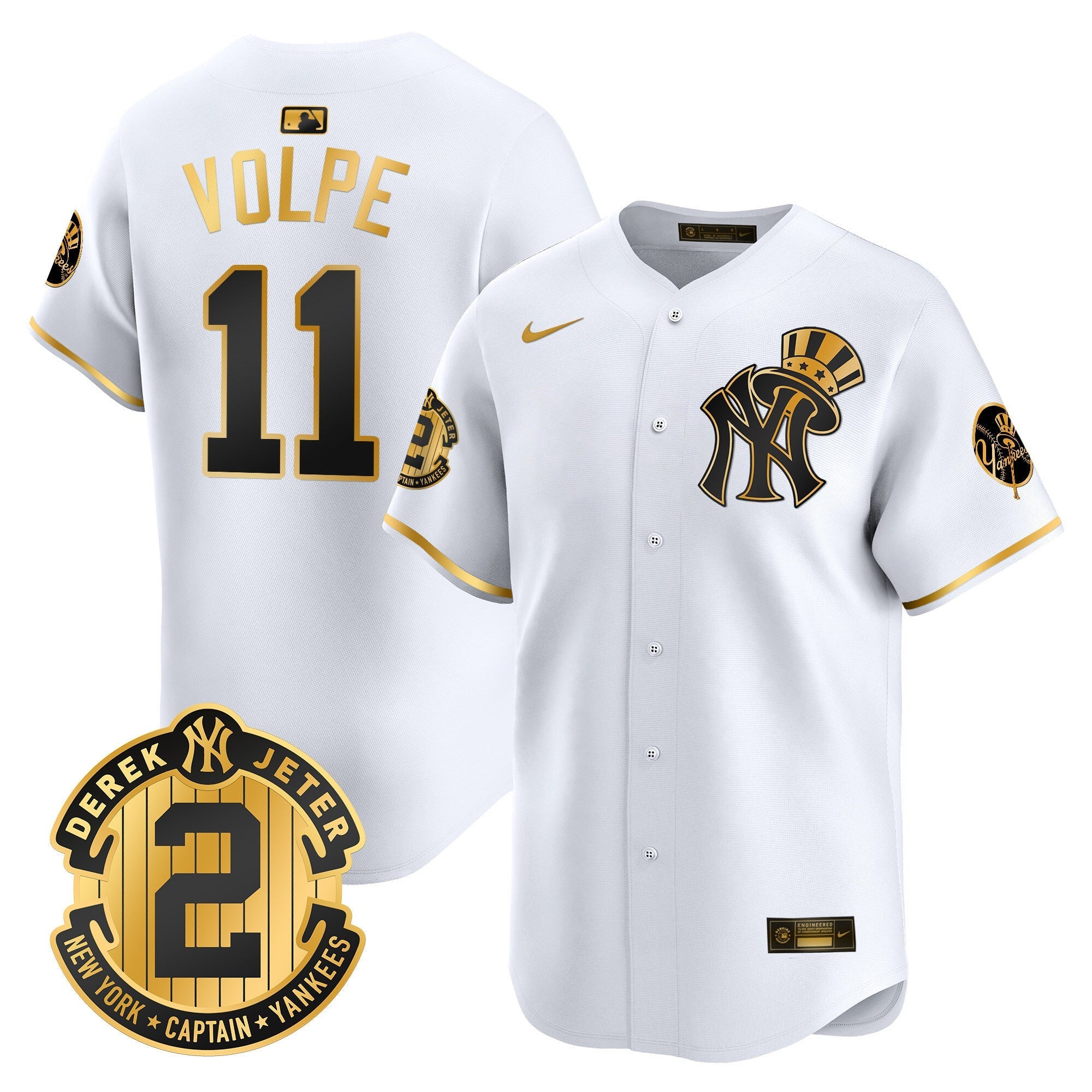 NYY Derek Jeter Patch Vapor Premier Limited Jersey V2 - Stitched