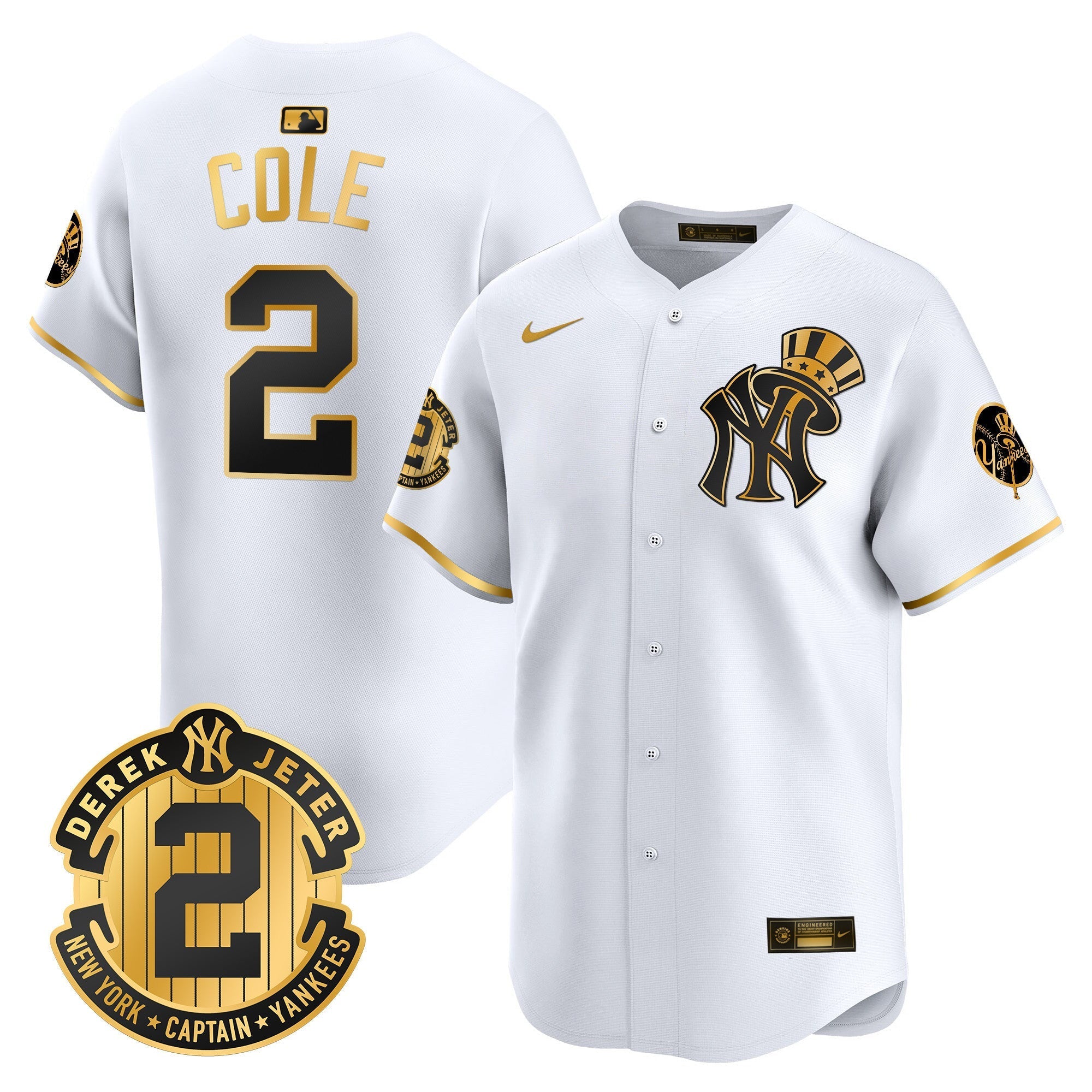 NYY Derek Jeter Patch Vapor Premier Limited Jersey V2 - Stitched